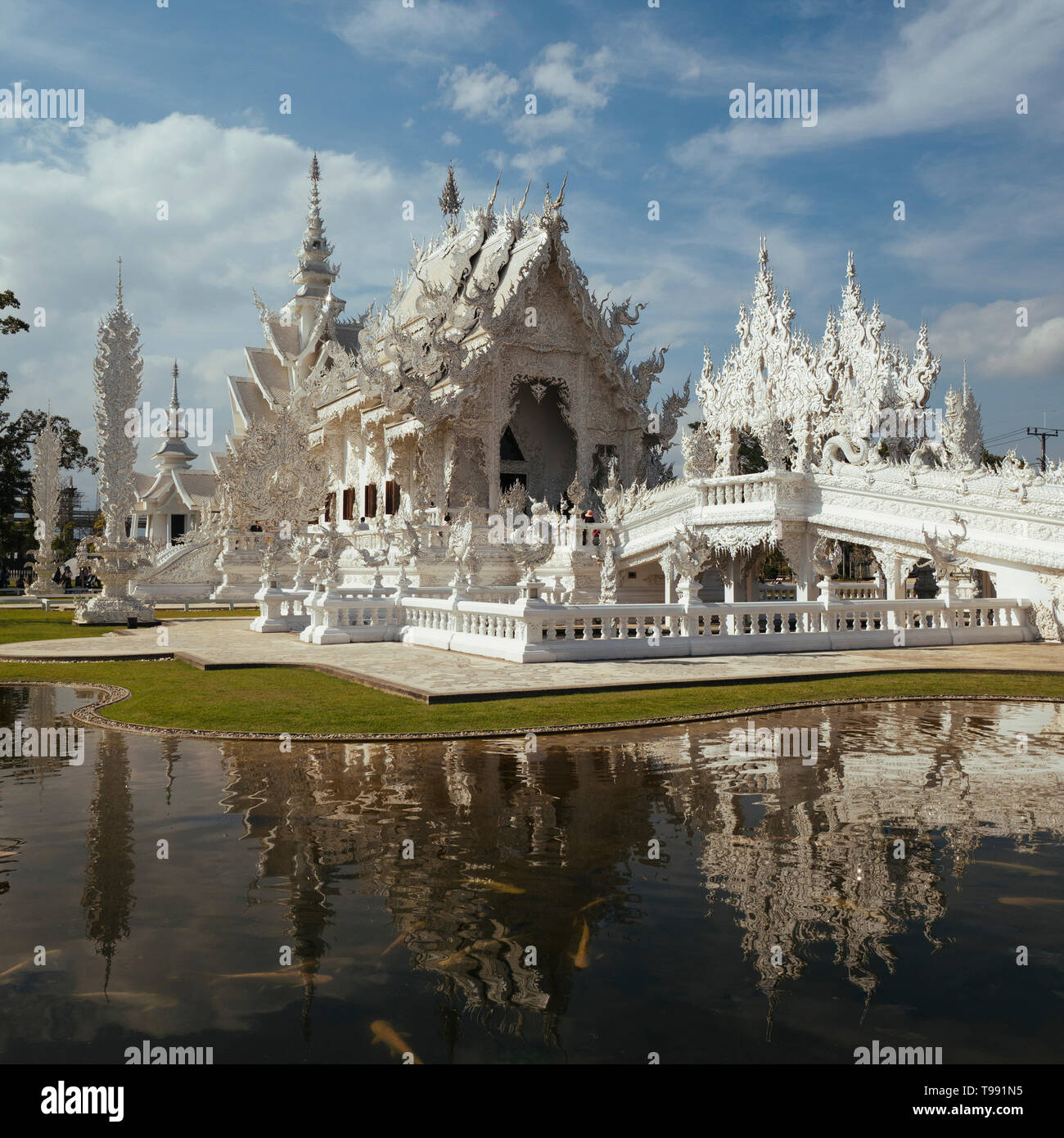 Wat Rong Khun Tempel, Chiang Rai, Thailand Stock Photo