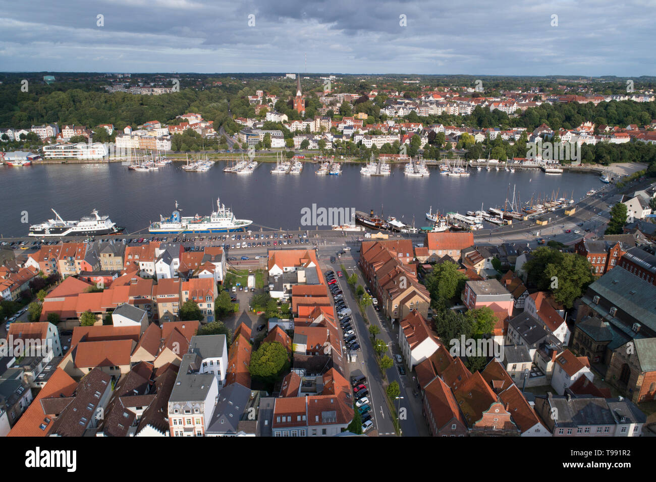 Aerial photos of Flensburg, Baltic Sea, Germany Stock Photo