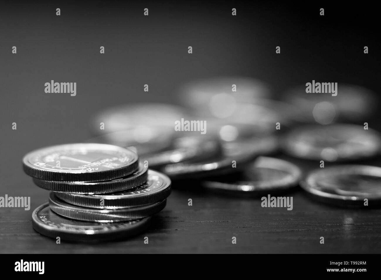 Money pile cash gbp Black and White Stock Photos & Images - Alamy