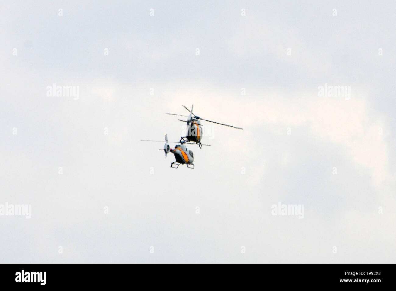 helicopter crash, mid air collision Stock Photo Alamy