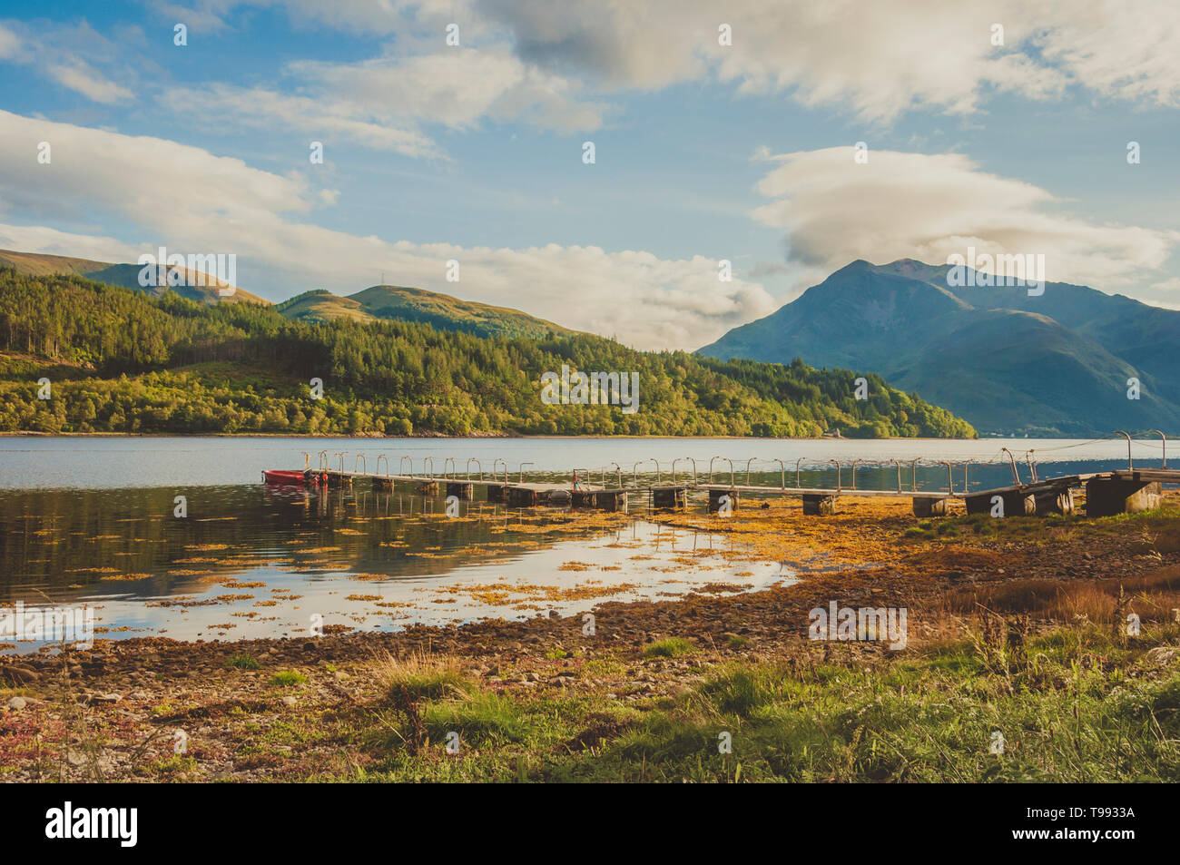 Glencoe (Gleann Comhann), Glen Coe, Loch Leven, Highlands, Scotland Stock Photo