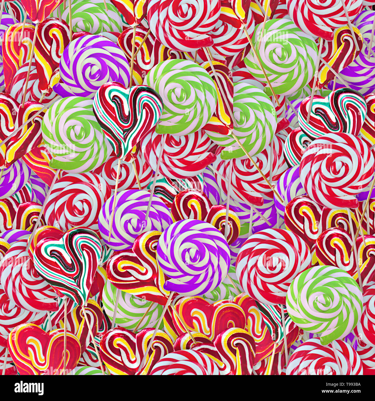 Candy Lollipops Seamless Texture Tile Stock Photo