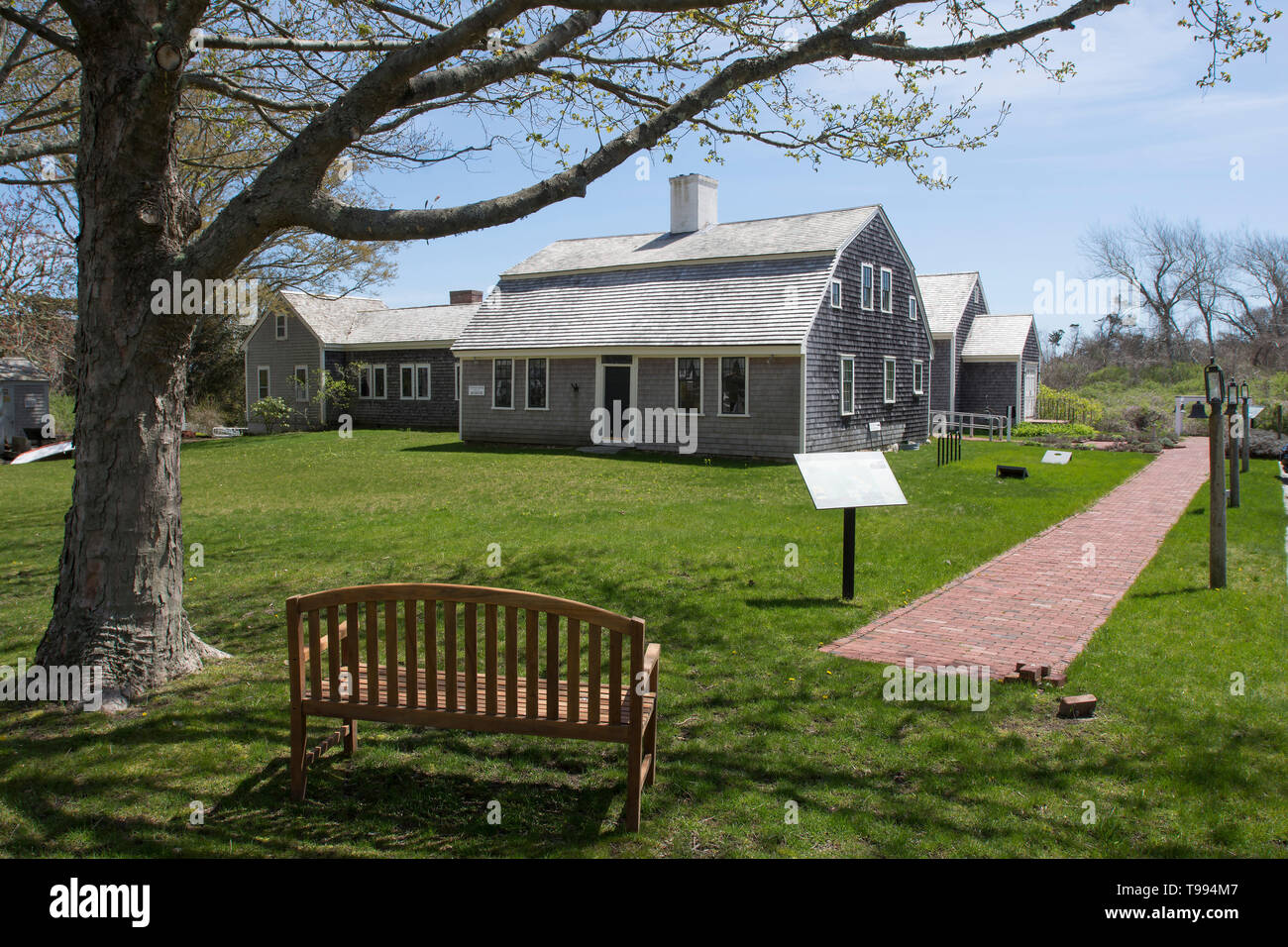 The historic Joseph Atwood (1720 - 1795) house (1752). The oldest house, now a museum in Chatham, Massachusetts on Cape Cod Stock Photo