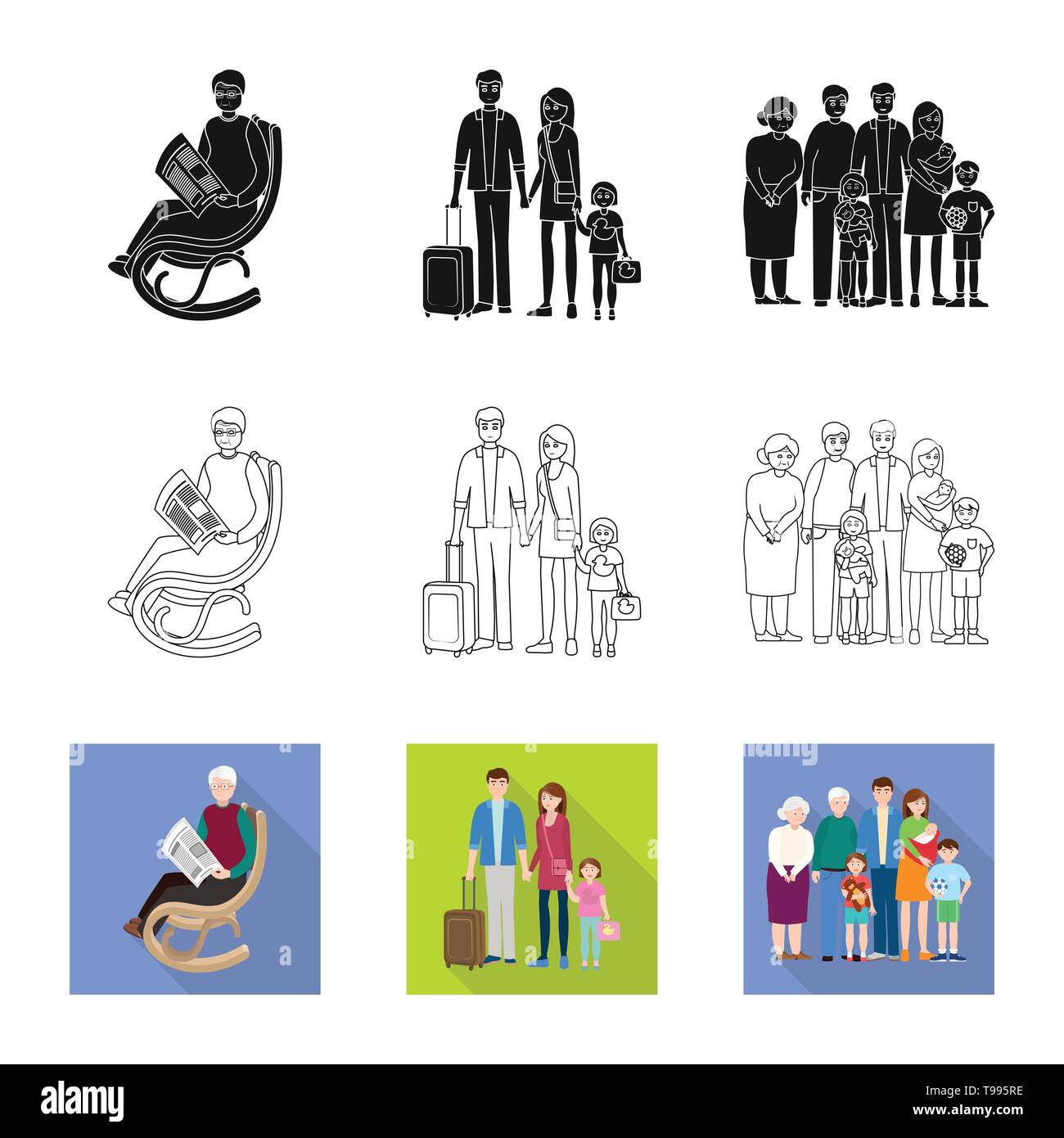 grandfather,mom,relatives,newspaper,dad,old,baby,man,suitcase,grandpa ...