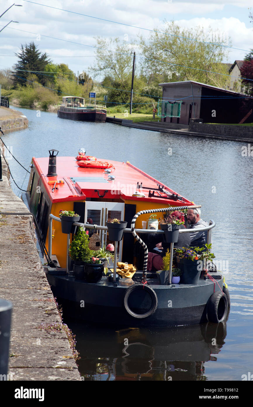 Royal Canal barges Kilcock, Co. Kildare Stock Photo