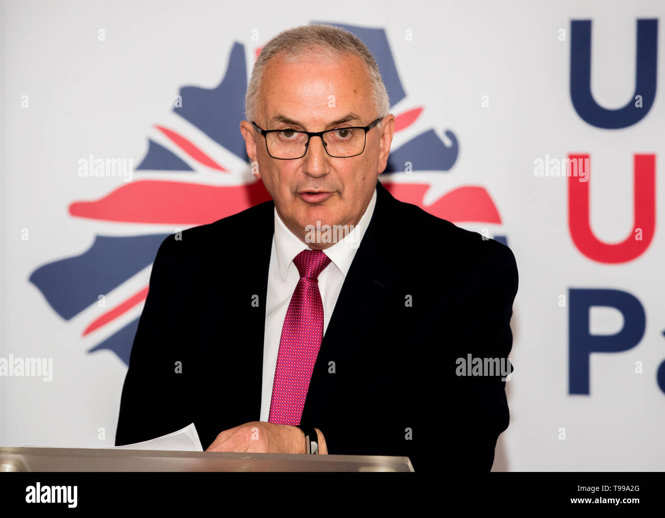 Danny Kennedy launching the Ulster Unionist Party manifesto for the 2019 European election at the Stormont Hotel in Belfast. Stock Photo