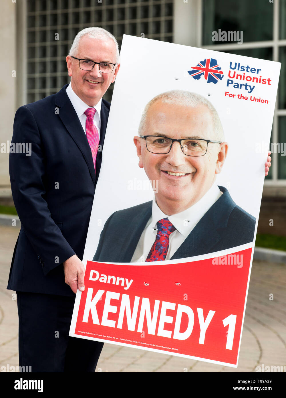 Danny Kennedy after launching the Ulster Unionist Party manifesto for the 2019 European election at the Stormont Hotel in Belfast. Stock Photo