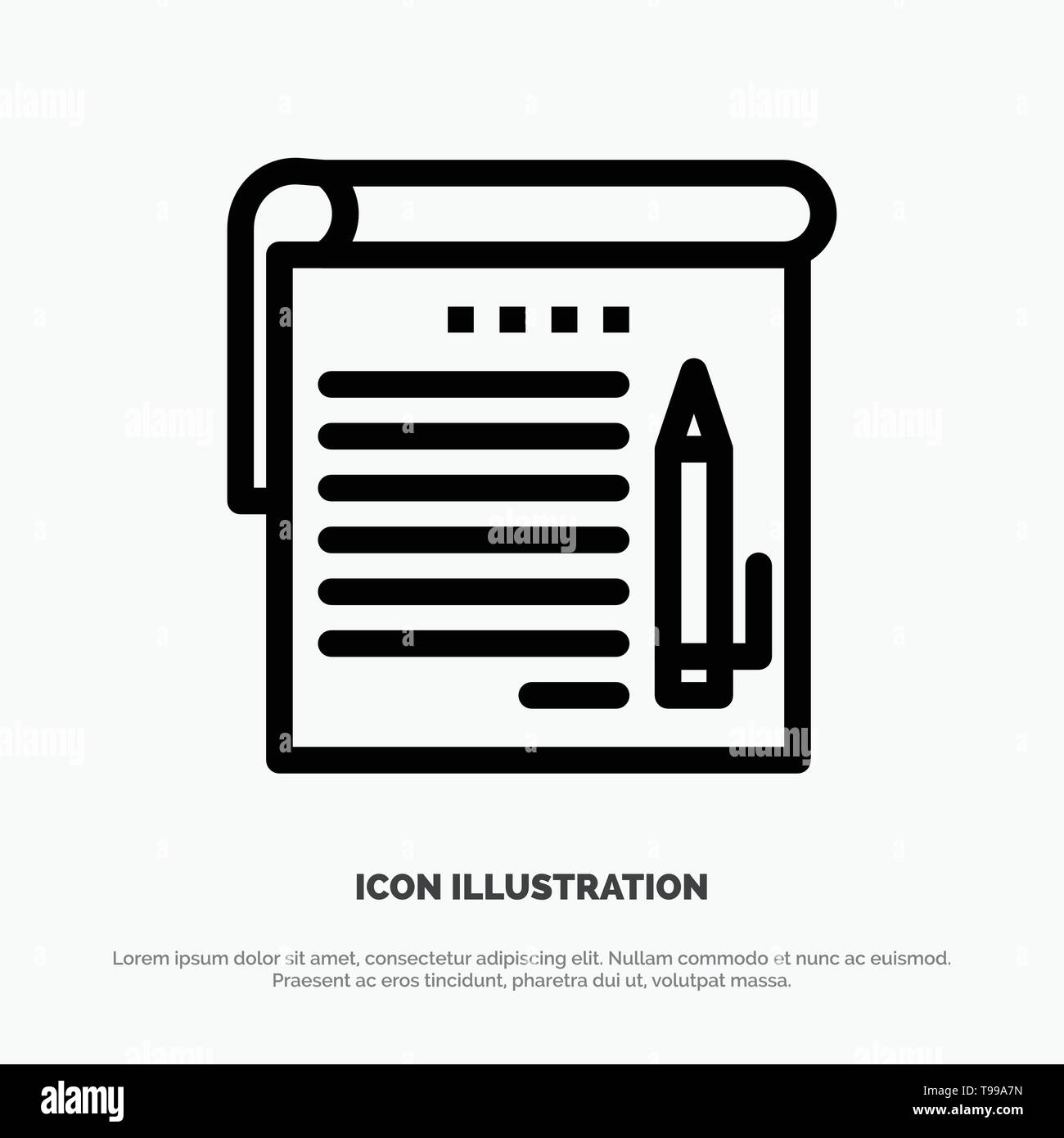 Student, Notes, Note, Education Vector Line Icon Stock Vector Image ...