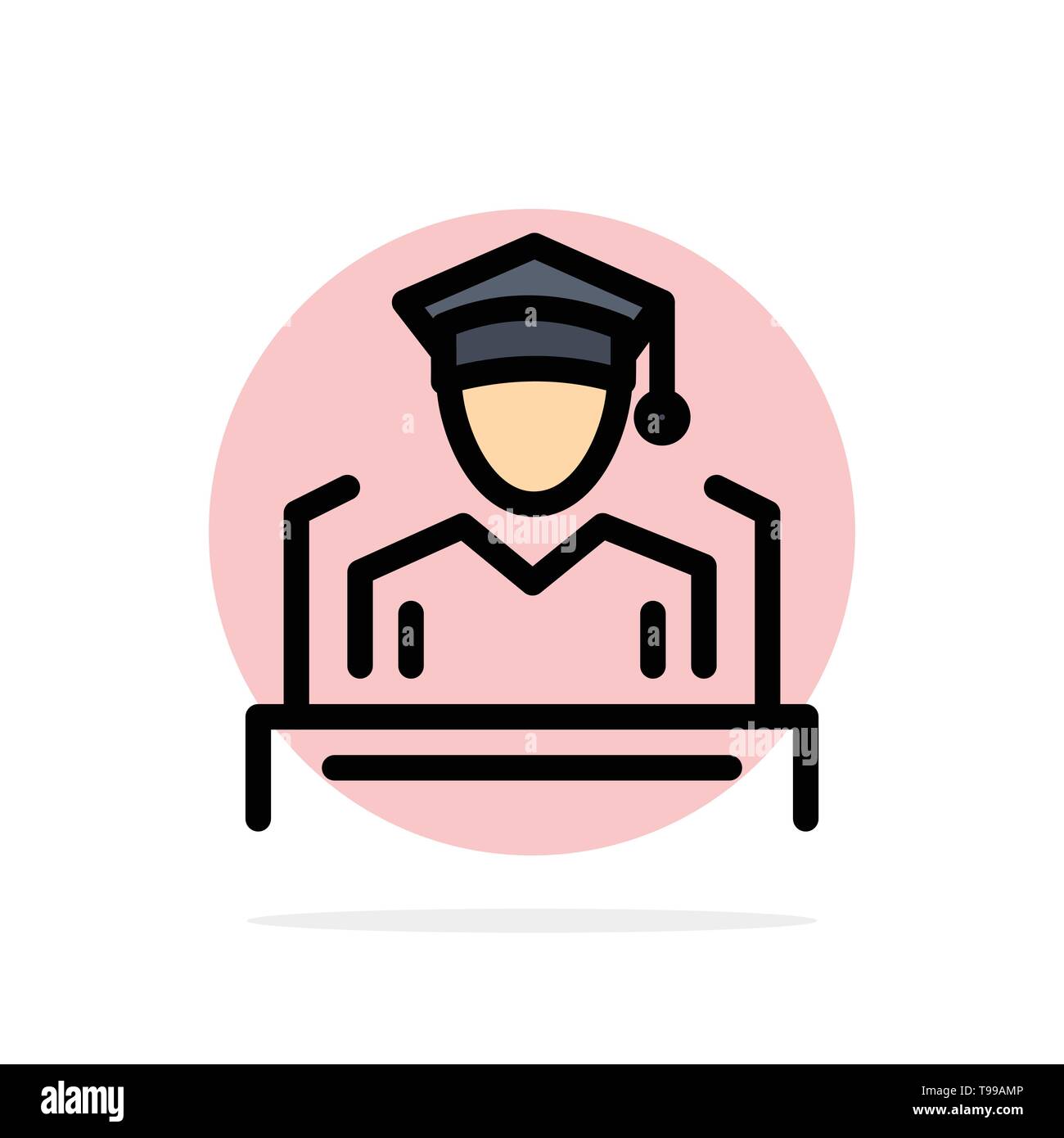 Cap, Education, Graduation, Speech Abstract Circle Background Flat