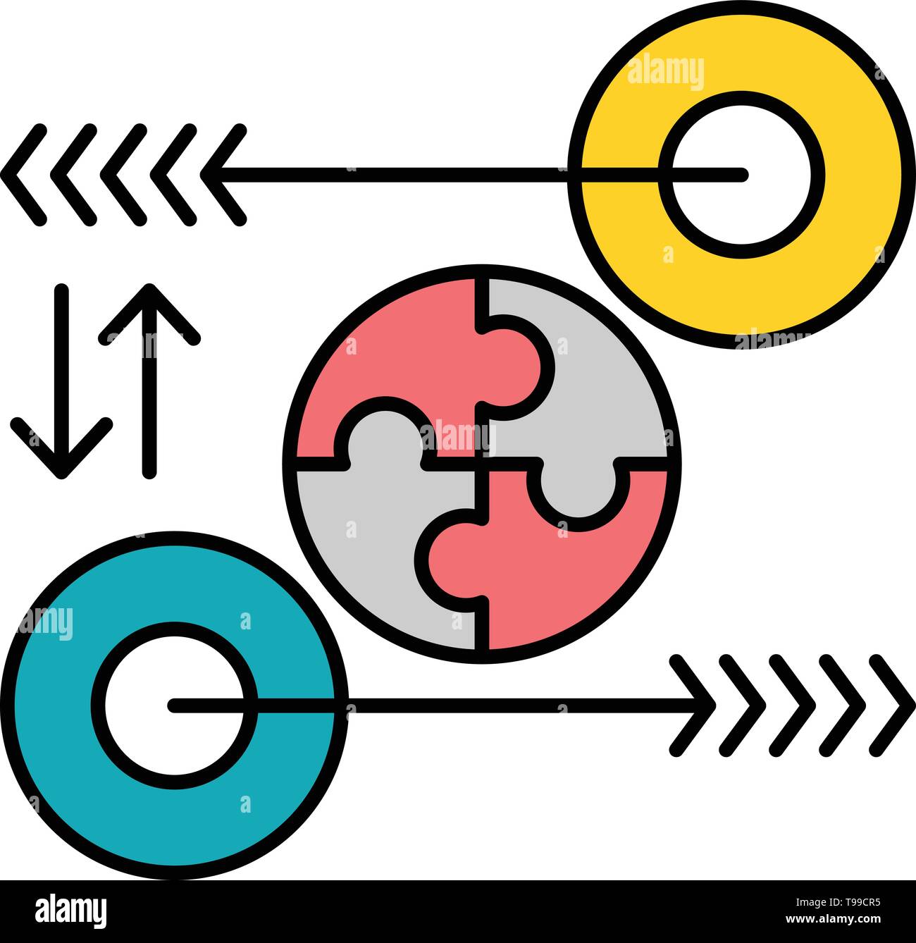 3d white people piece puzzle Stock Vector Images - Alamy