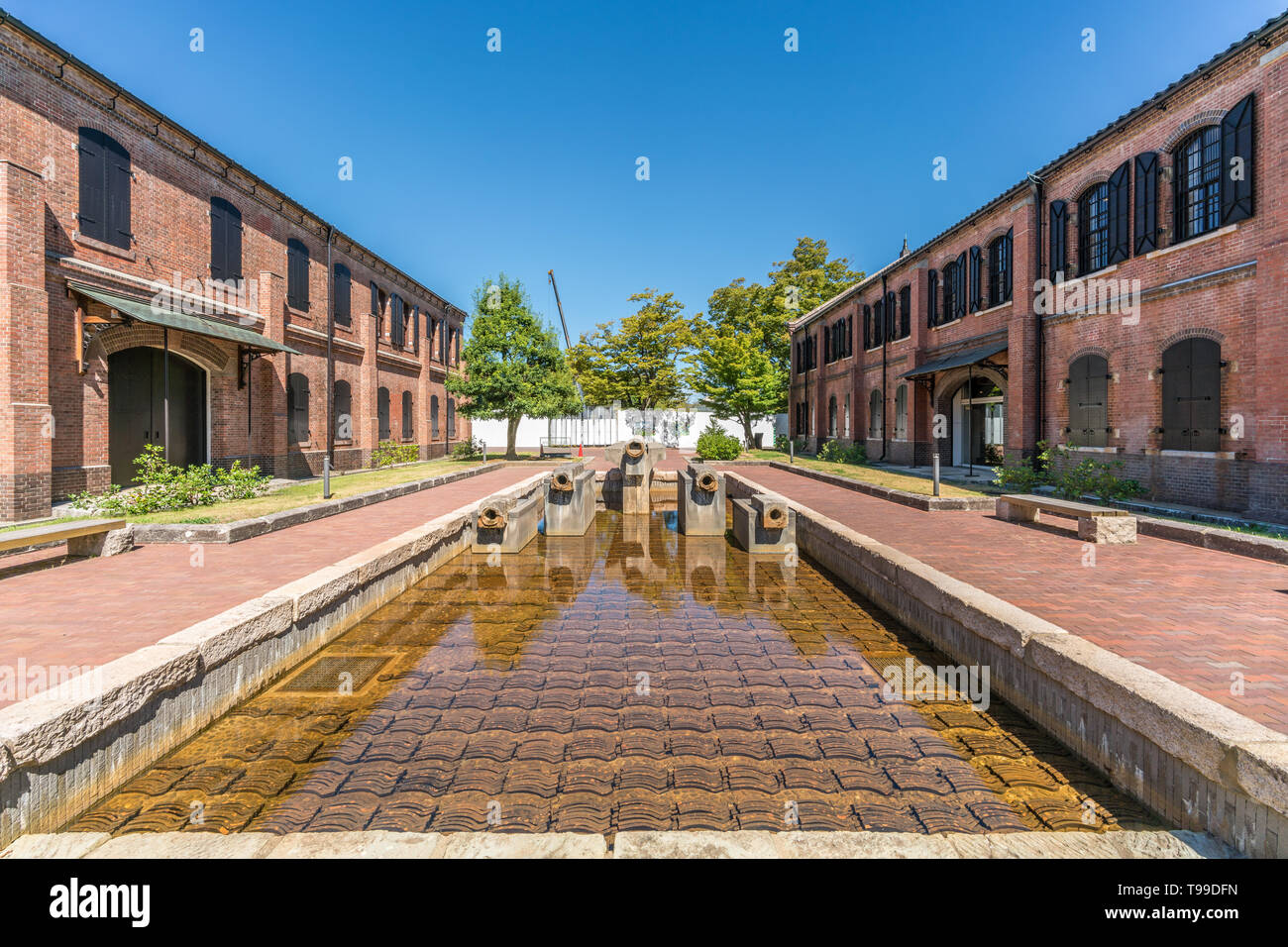 Kanazawa, Ishikawa, Japan - August 22, 2018 : Ishikawa Prefectural History Museum (Ishikawa Rekihaku), Kaga Honda Museum and Remains of Tatsumi canal  Stock Photo