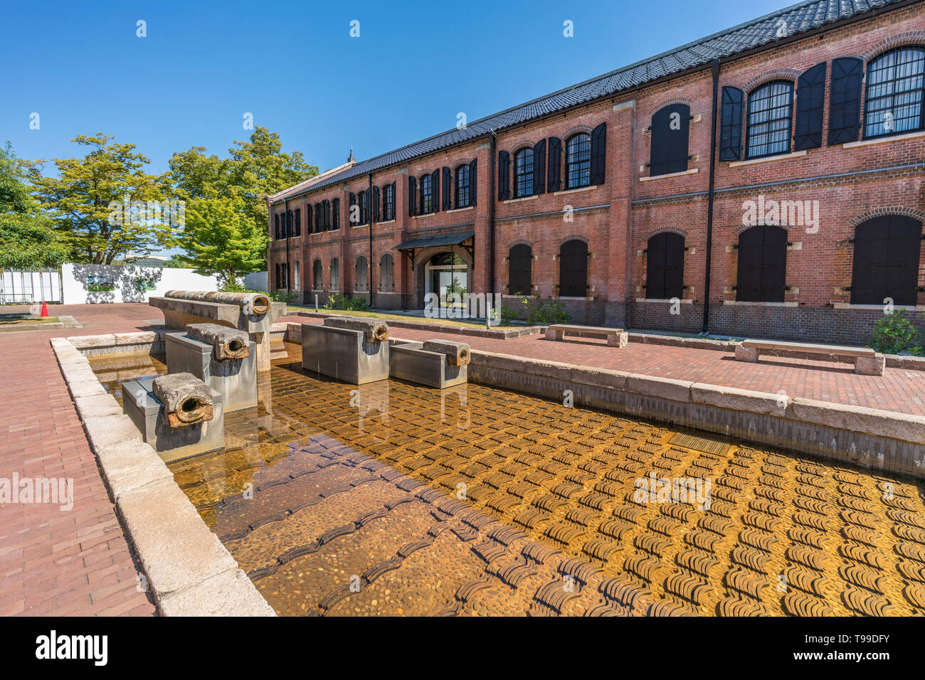 Kanazawa, Ishikawa, Japan - August 22, 2018 : Ishikawa Prefectural History Museum (Ishikawa Rekihaku), Kaga Honda Museum and Remains of Tatsumi canal  Stock Photo