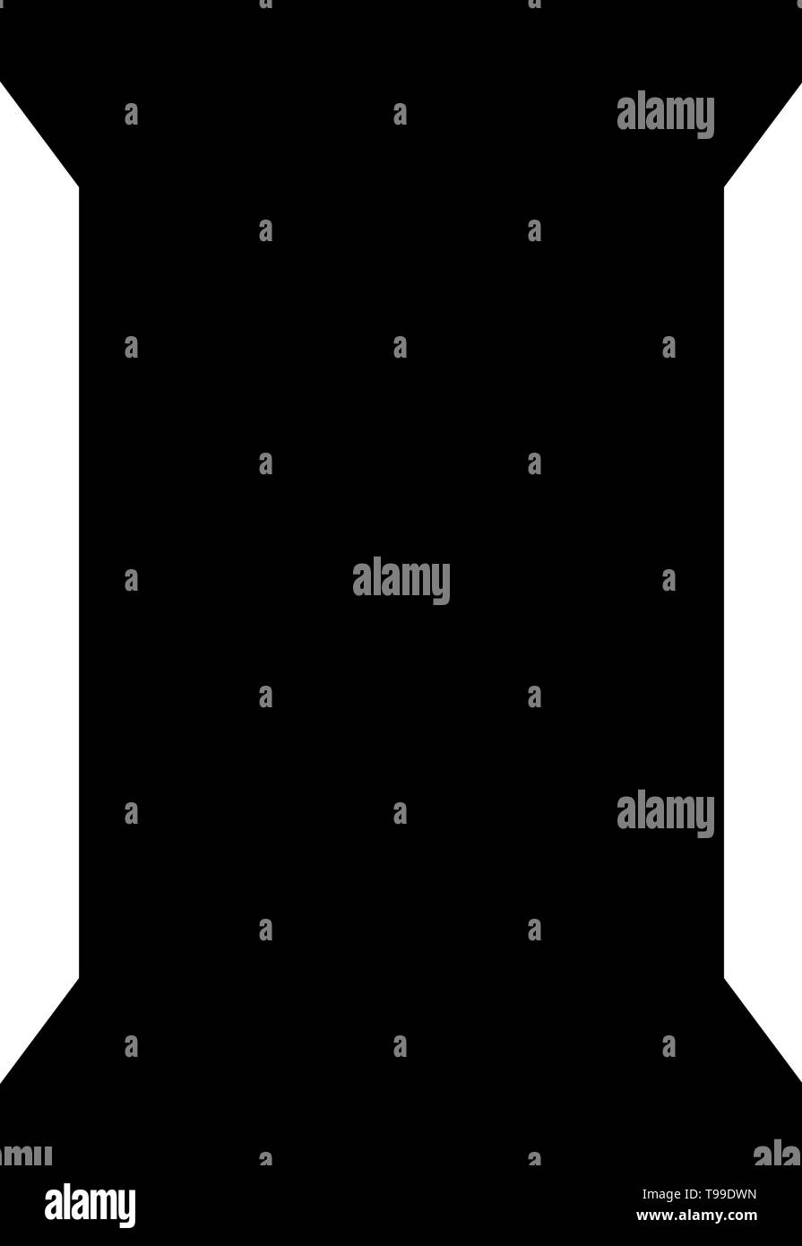 Black color tailor thread bobbin icon isolated.Vector illustraton. Stock Vector