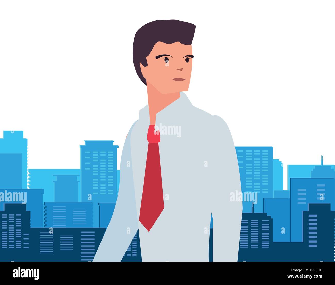 businessman portrait city street background vector illustration Stock ...