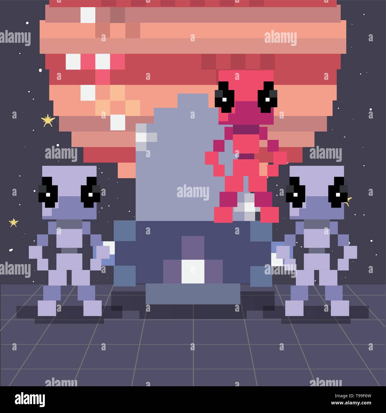 invader ufo space pixel video game retro vector illustration Stock ...