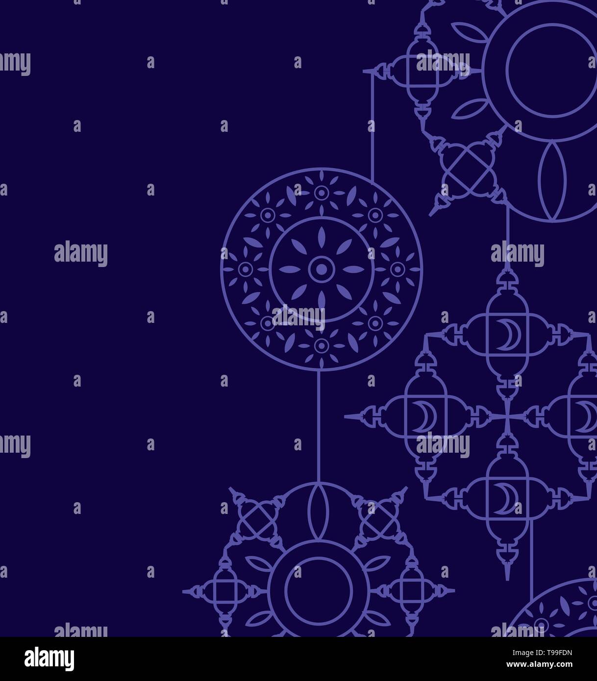 decorative mandalas ramadan kareem pattern vector illustration design Stock Vector