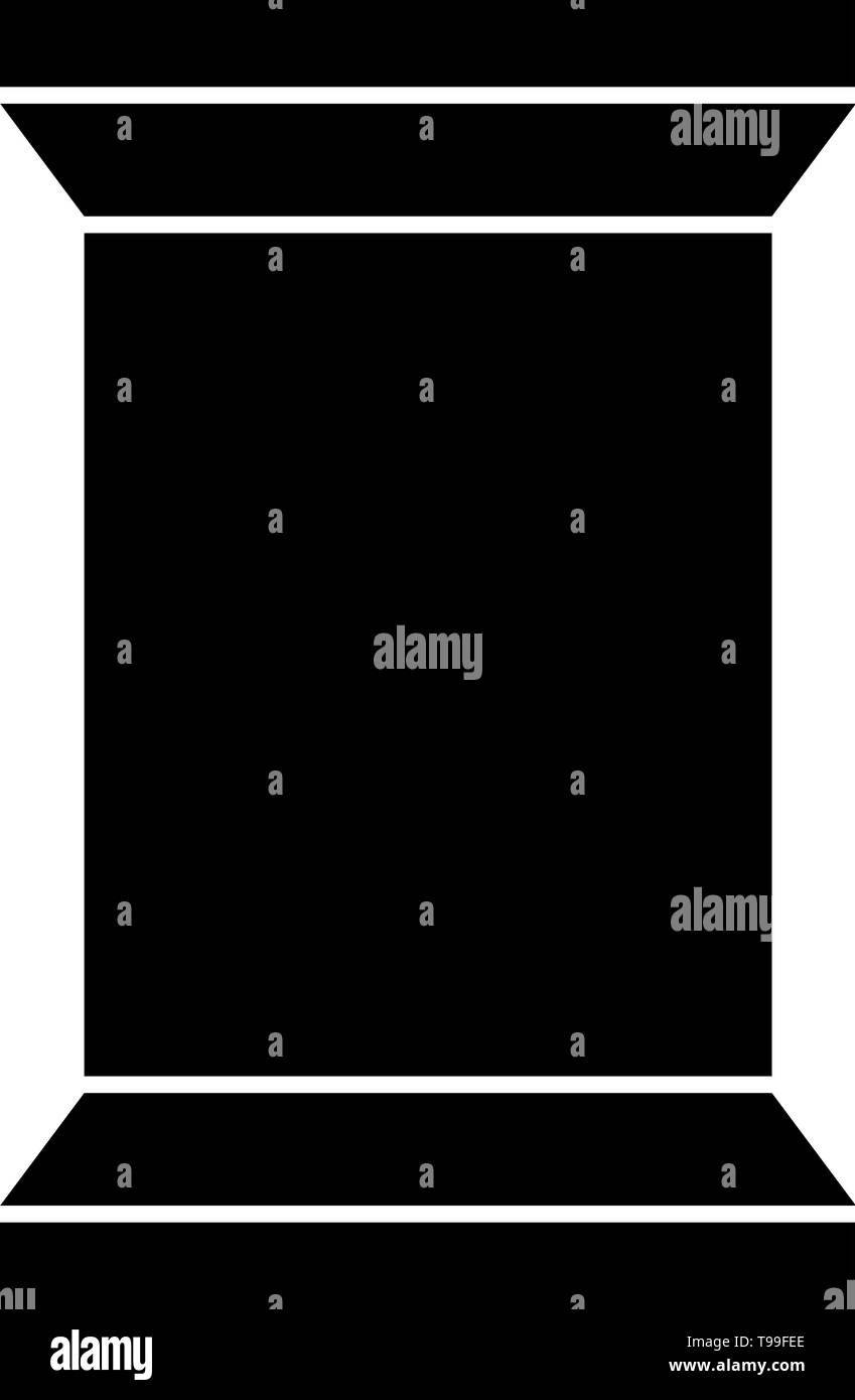 Black color tailor thread bobbin icon isolated.Vector illustraton. Stock Vector