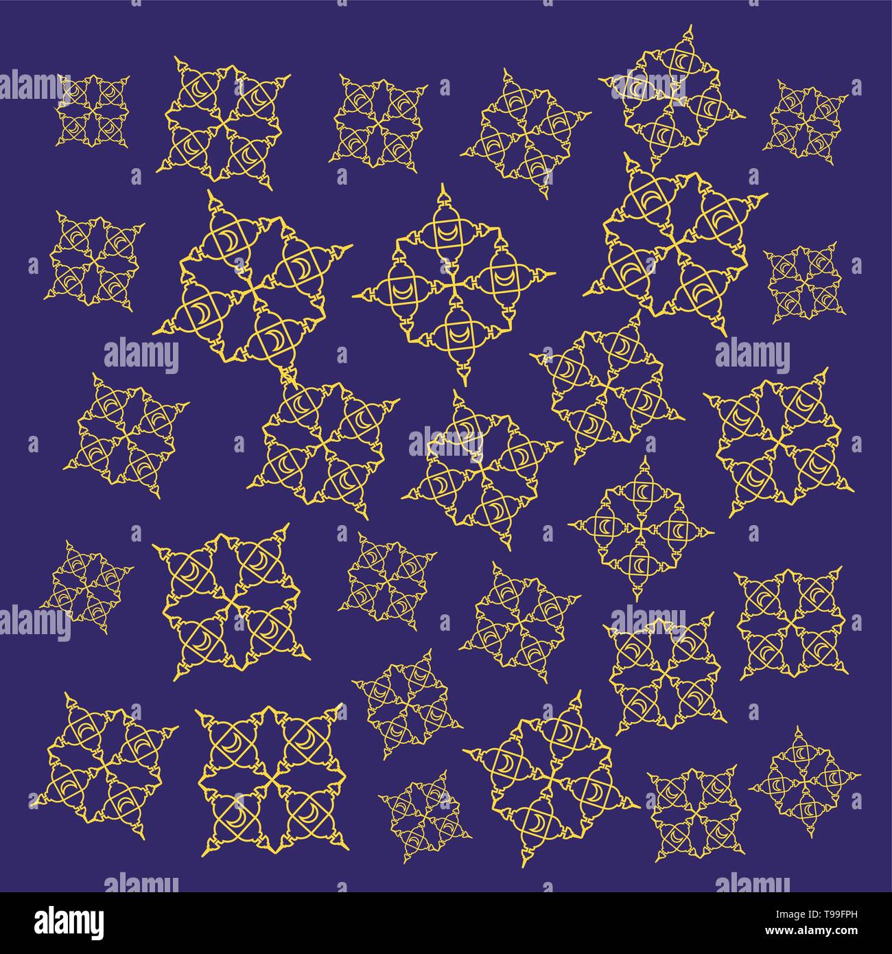 golden mandalas ramadan kareem pattern vector illustration design Stock Vector