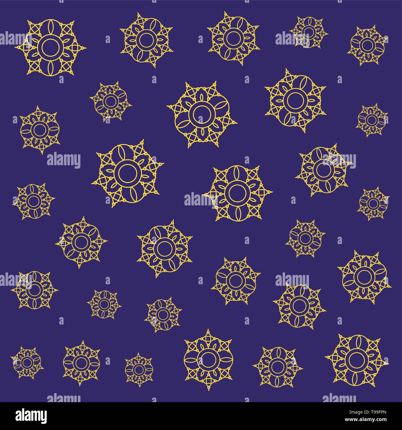 golden mandalas ramadan kareem pattern vector illustration design Stock Vector