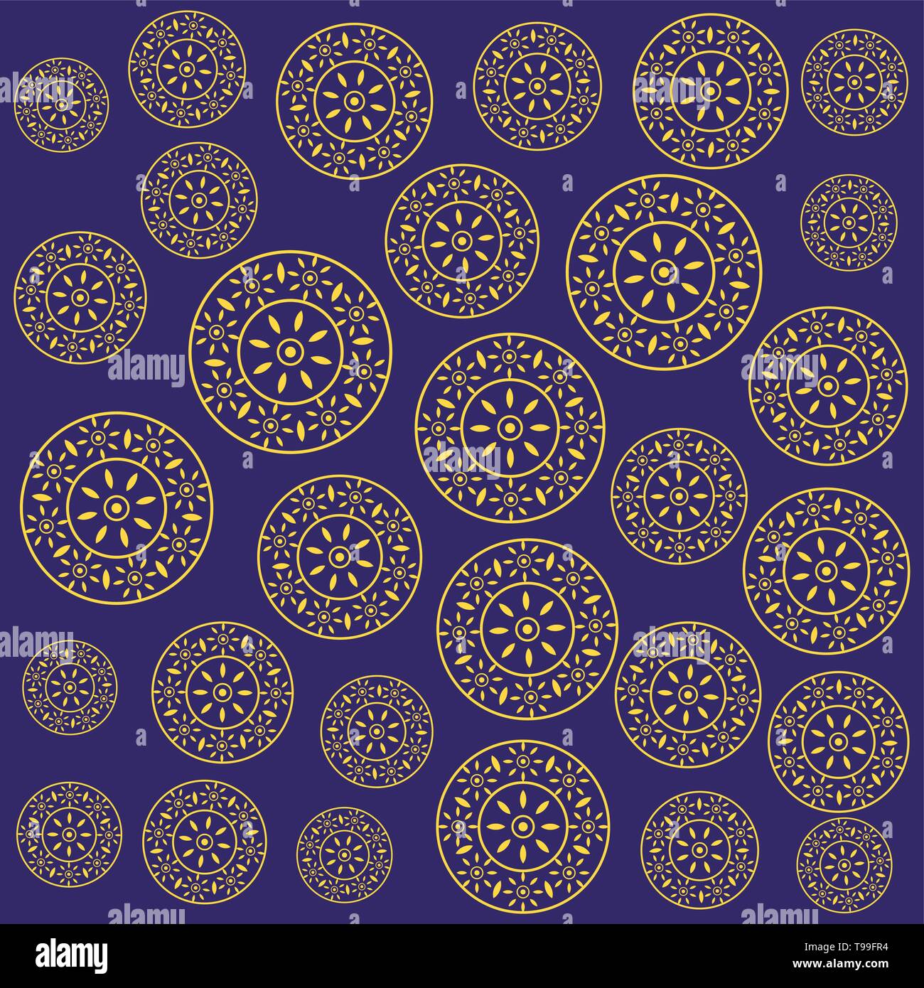 golden mandalas ramadan kareem pattern vector illustration design Stock Vector