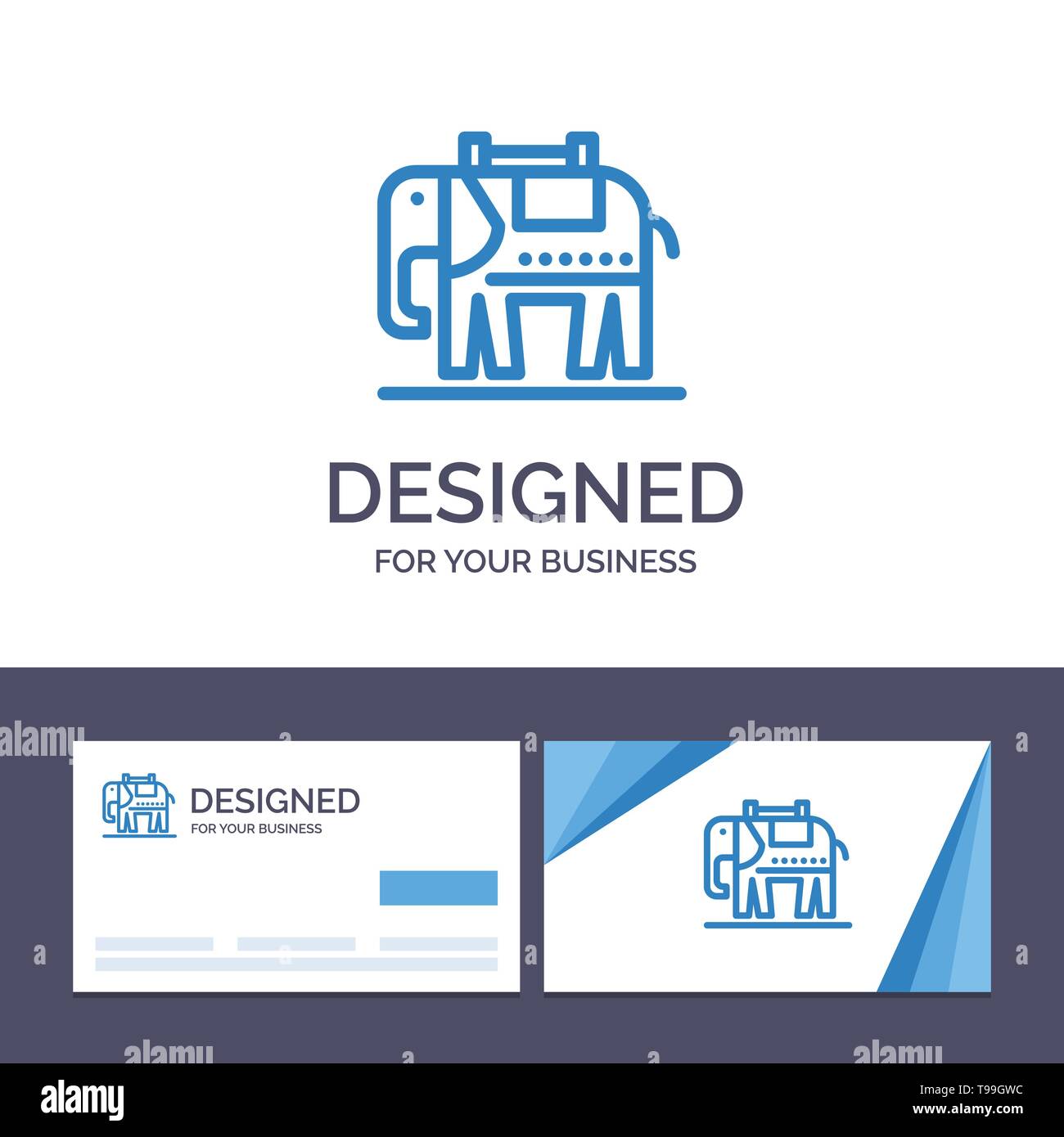 Creative Business Card and Logo template Elephant, American, Usa Vector Illustration Stock Vector