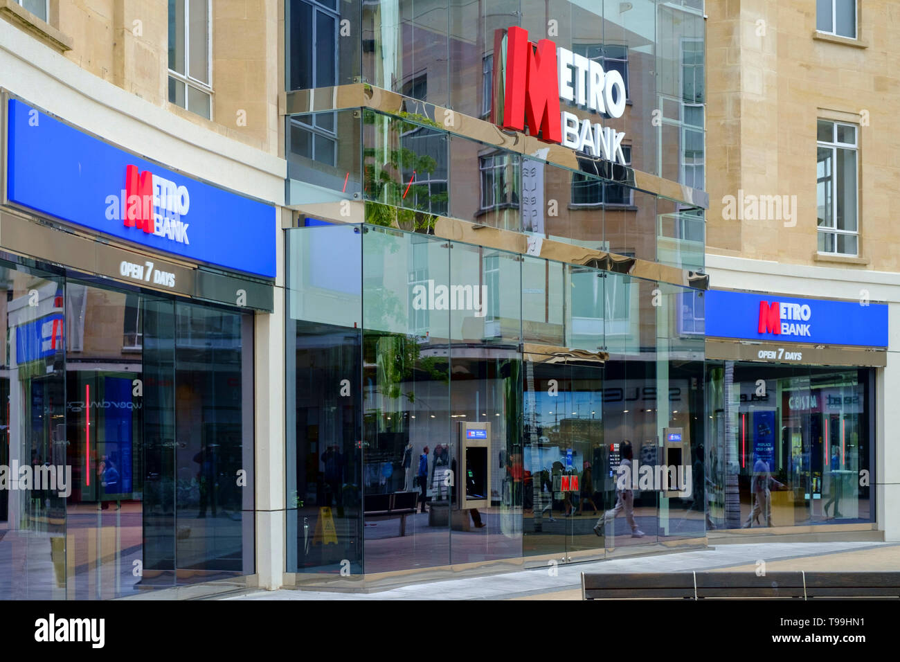 Frontage of the Bristol branch of Metro Bank, in the Broadmead shopping ...