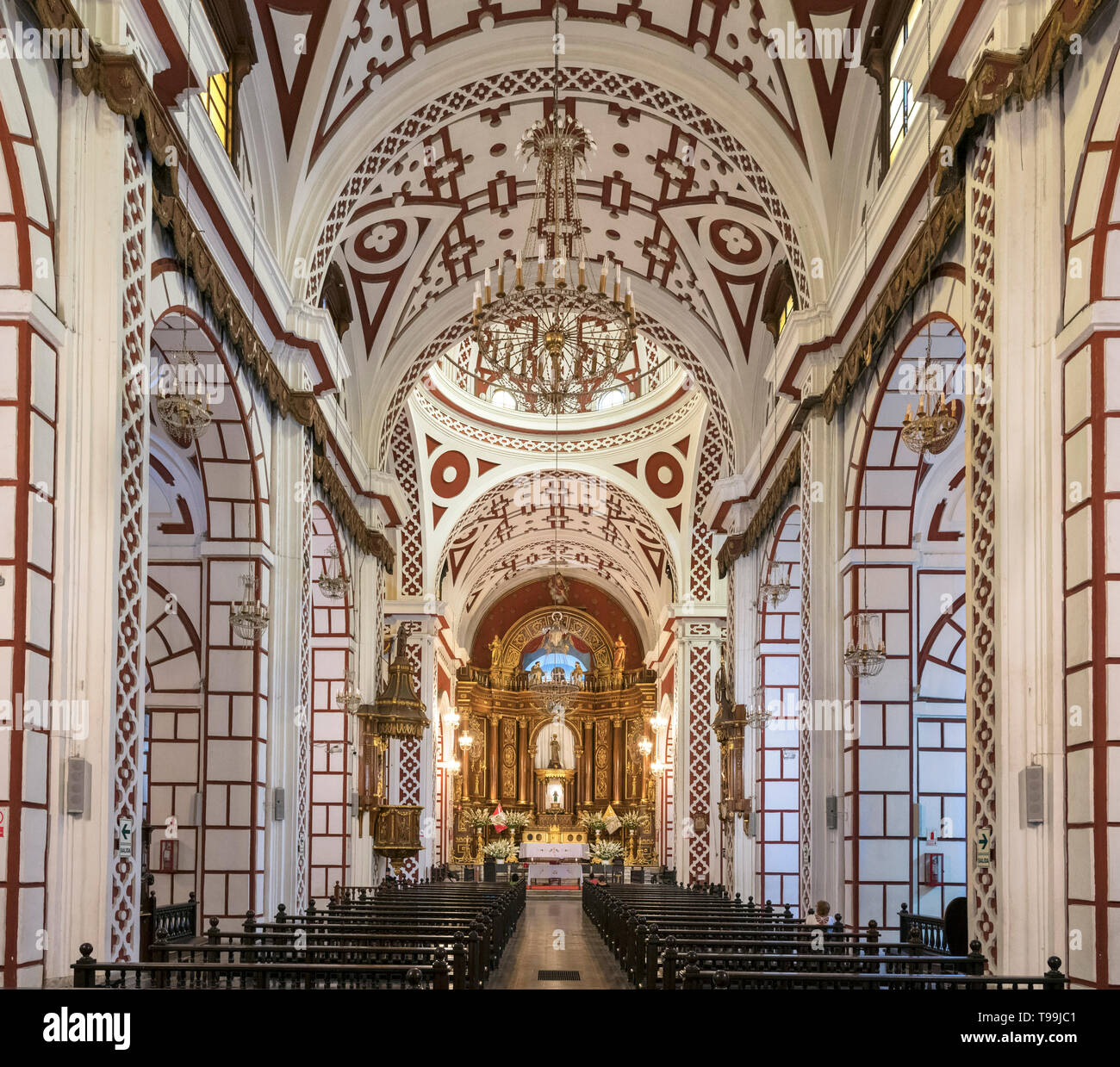 The church a the Monasterio de San Francisco (Saint Francis Monastery), Centro Historico (historic centre), Lima, Peru, South America Stock Photo