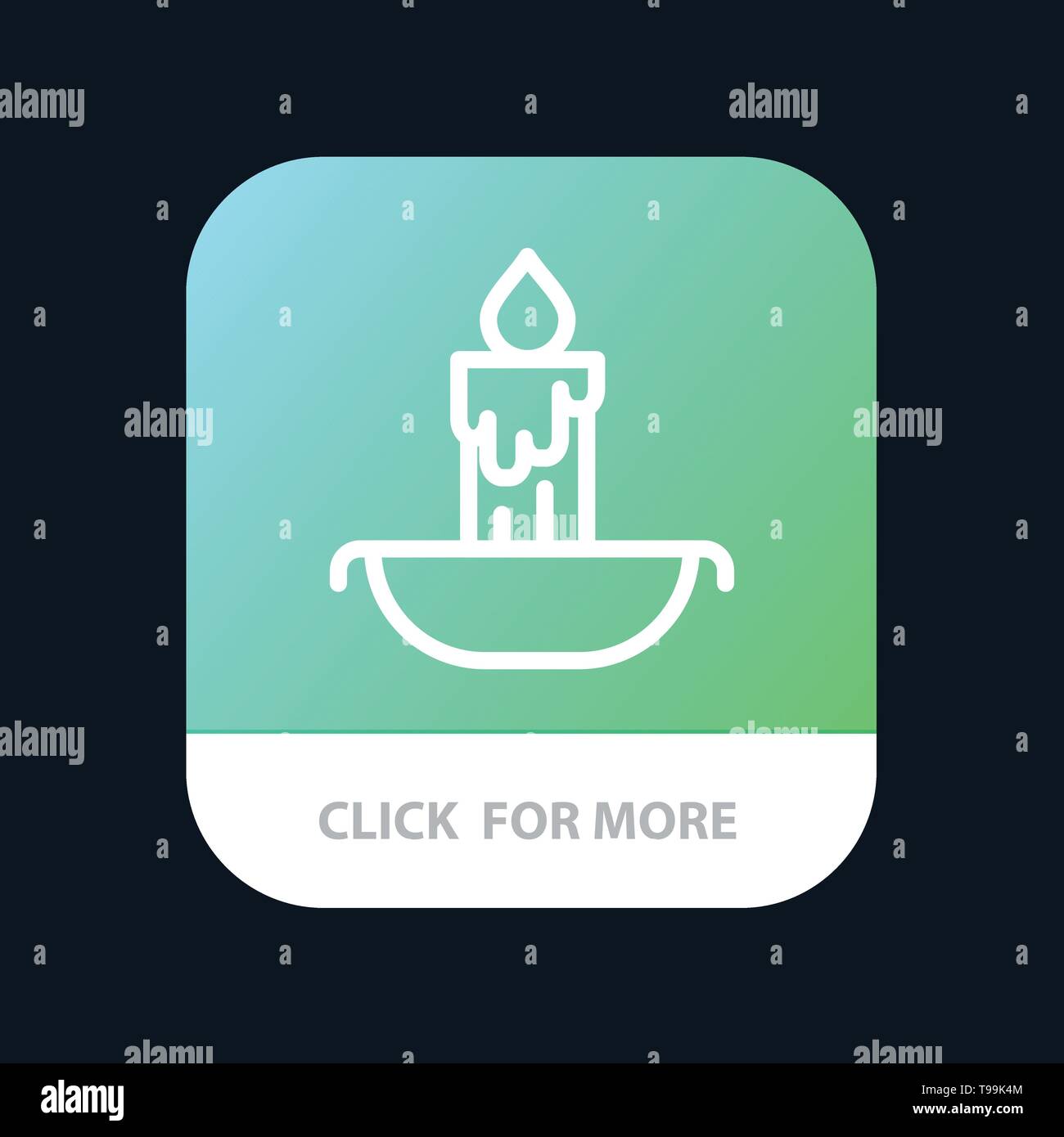 Candle, Fire, Easter, Holiday Mobile App Button. Android and IOS Line Version Stock Vector Image