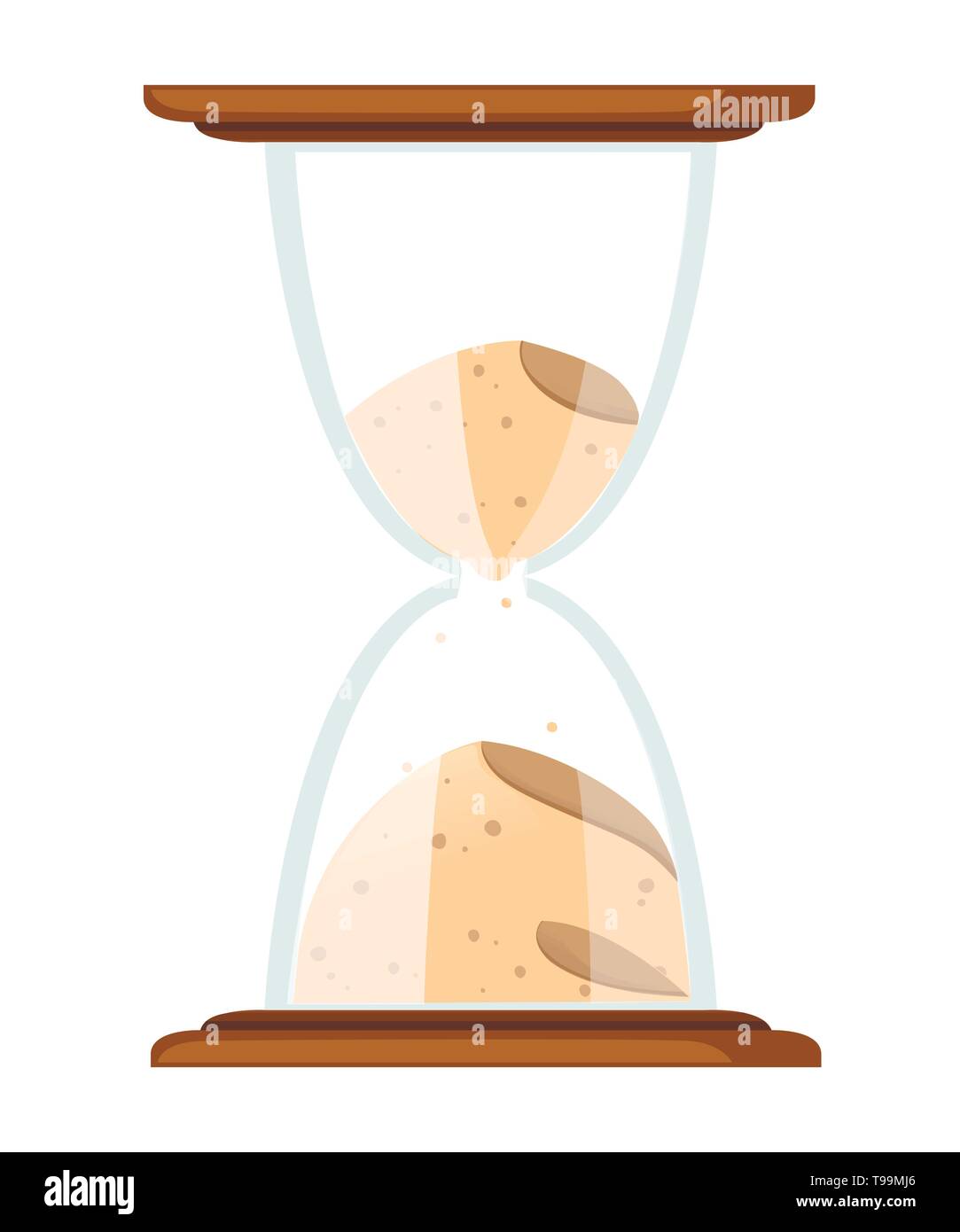 Hourglasses colored icon. Flat vector illustration isolated on white background. Antique time measurement. Transparent glass. Stock Vector