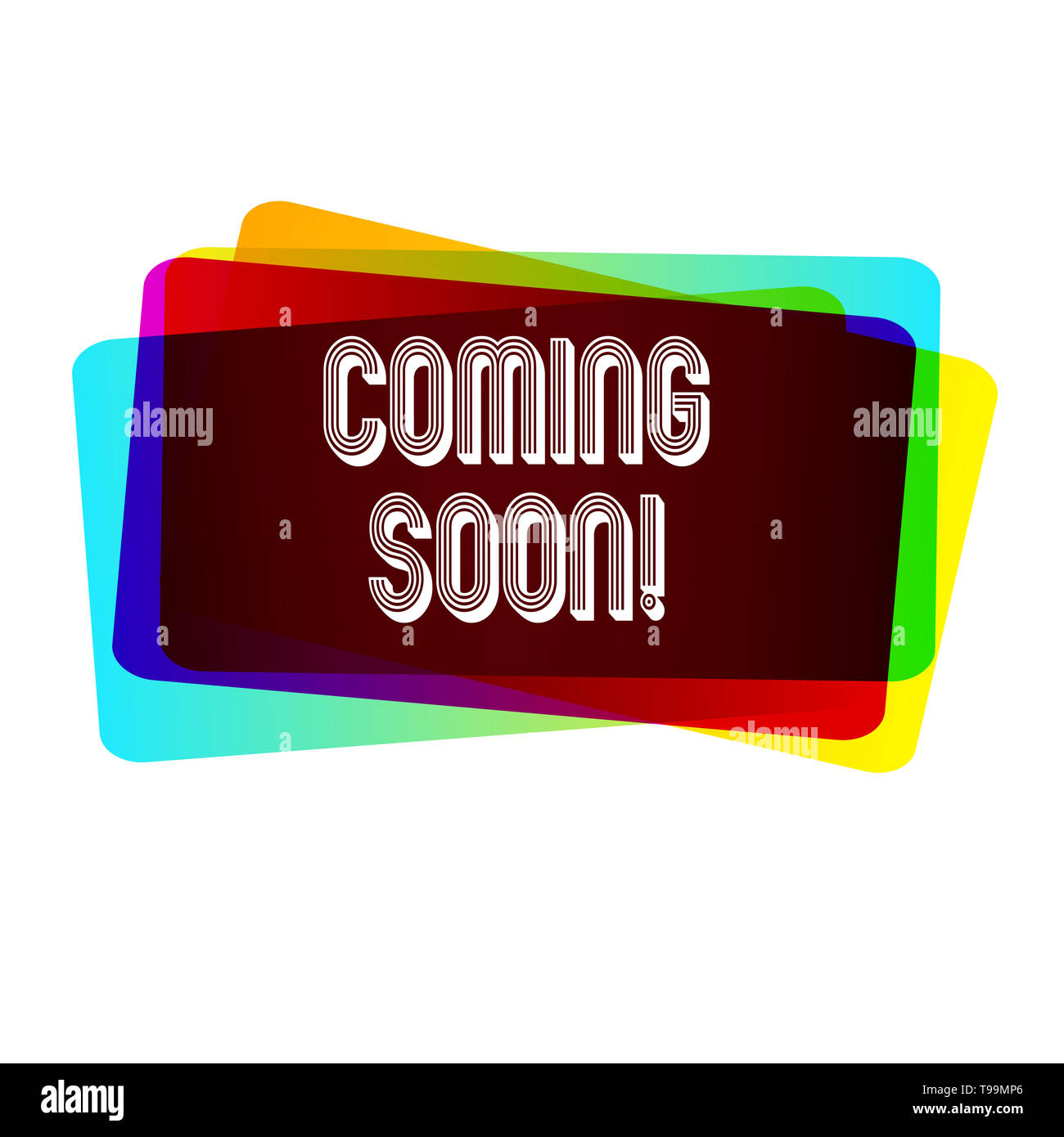 Text sign showing Coming Soon. Business photo showcasing event or action that will happen after really short time Stock Photo
