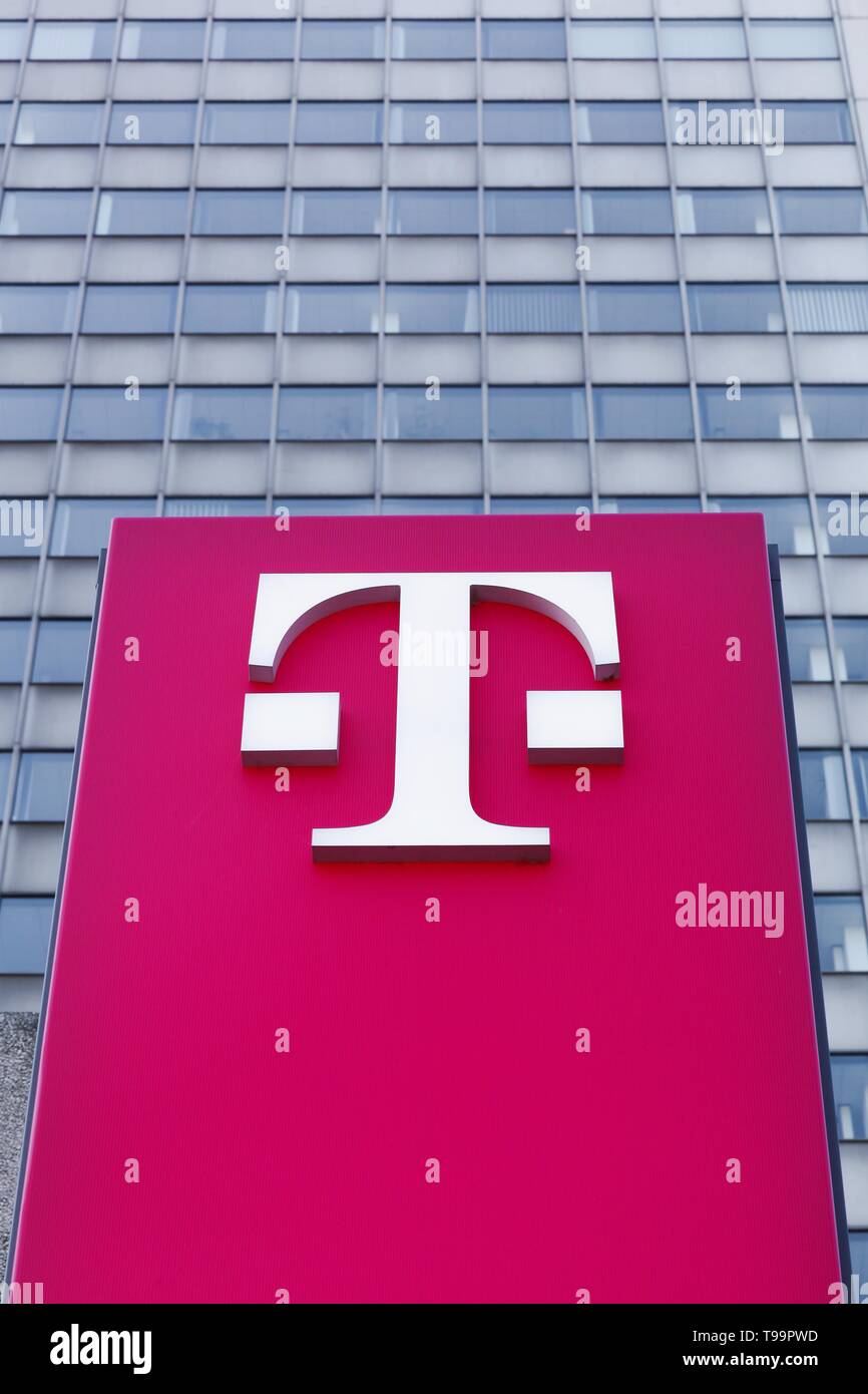 Cologne, Germany - September 2, 2018: Deutsche Telekom building and office in Cologne. Deutsche Telekom is a German telecommunications company Stock Photo