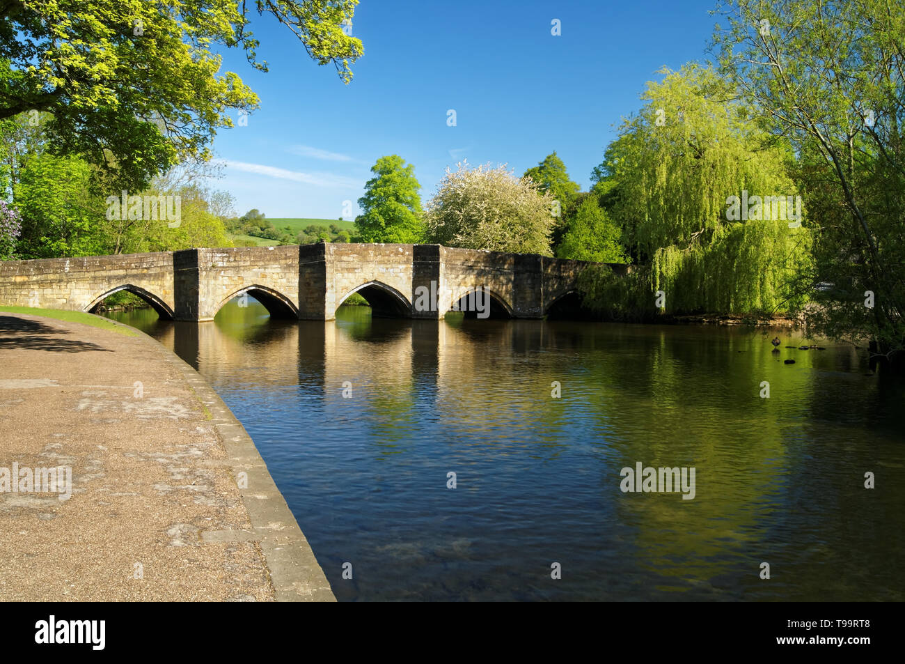Bridge over the River Wye at Bakewell,Derbyshire,Peak District Stock