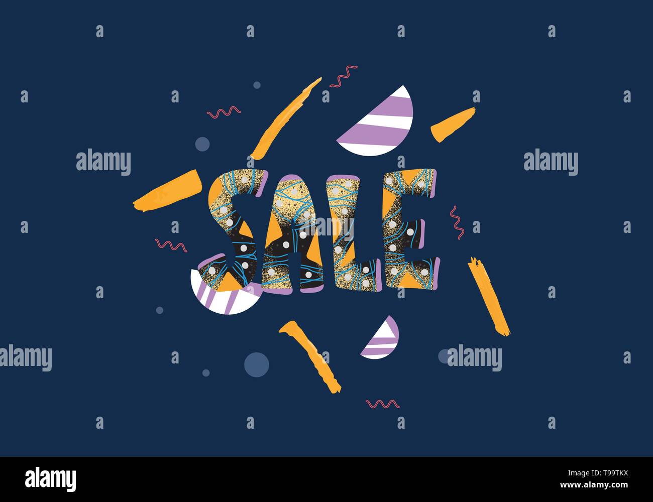 Sale banner template. Vector handwritten lettering with promotion ...