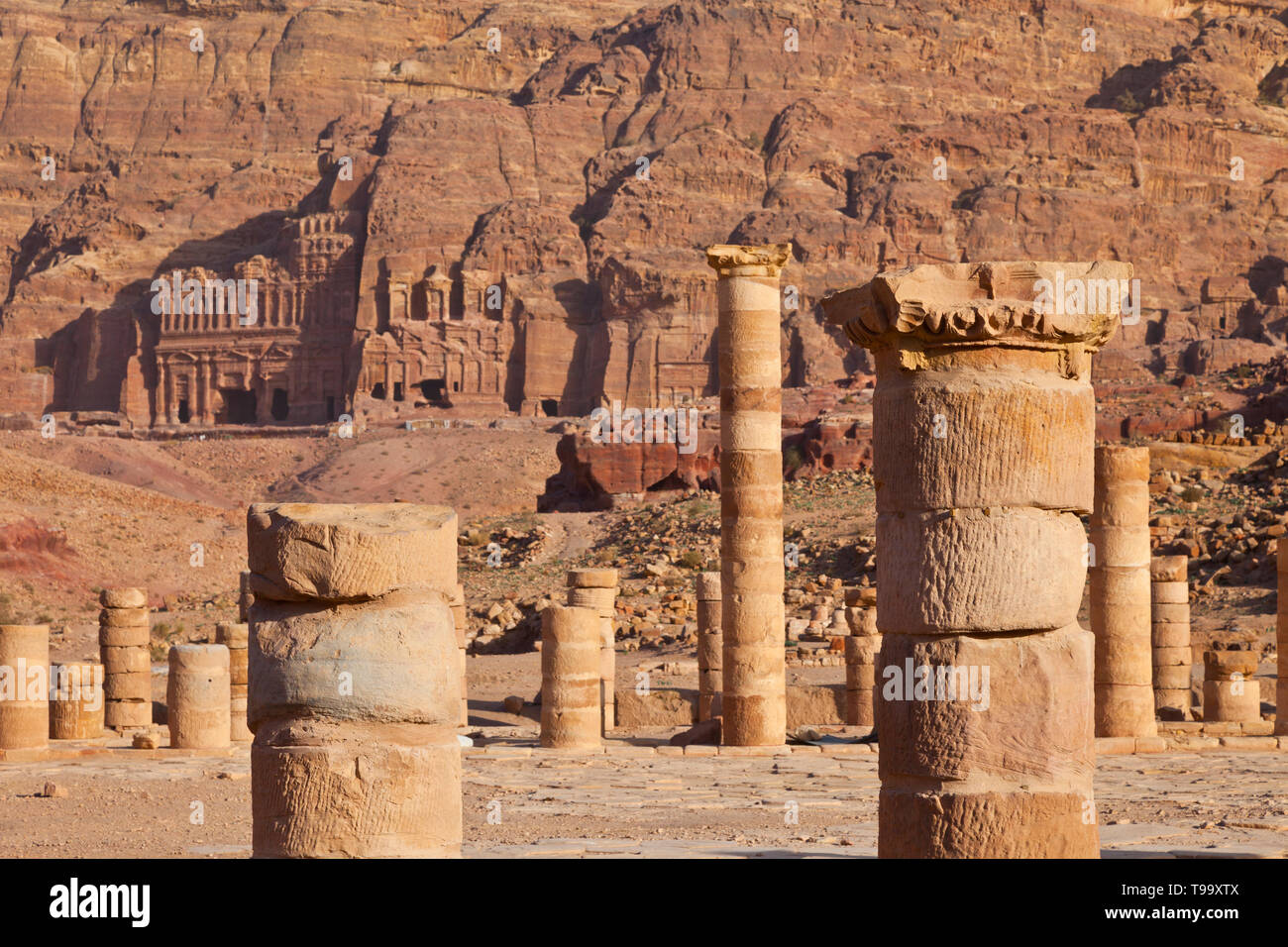 Templo Griego, Petra, Jordania, Oriente Medio Stock Photo