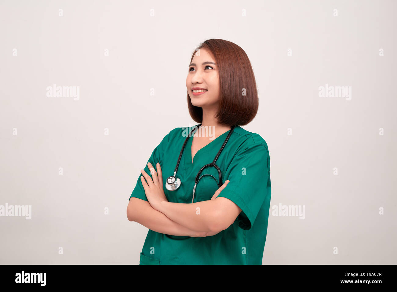 Portrait of a young asian nurse Stock Photo - Alamy