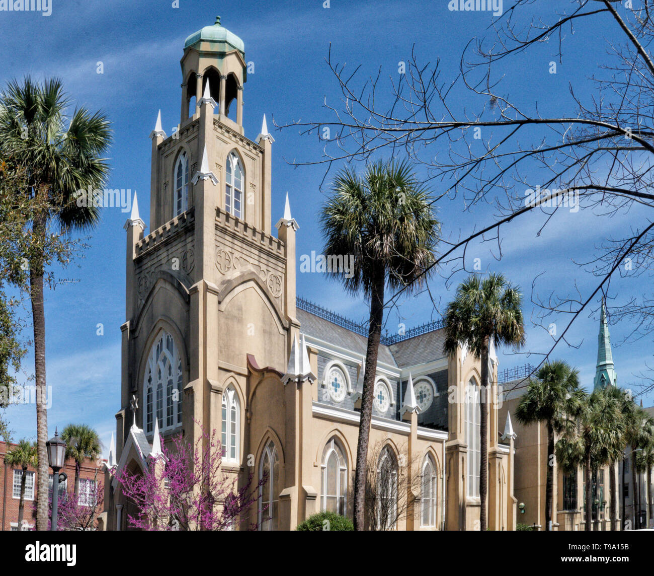 Congregation Mickve Israel, Kahal Kadosh Mickva, Savannah Georgia,one of the oldest synagogues in the United States. Founded originally in 1735. Stock Photo
