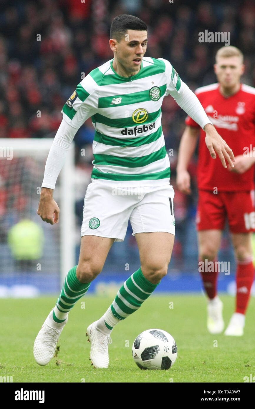 Glasgow, Scotland - April 14. Tomas Rogic of Celtic during the William Hill Scottish Cup semi final between Celtic and Aberdeen Stock Photo