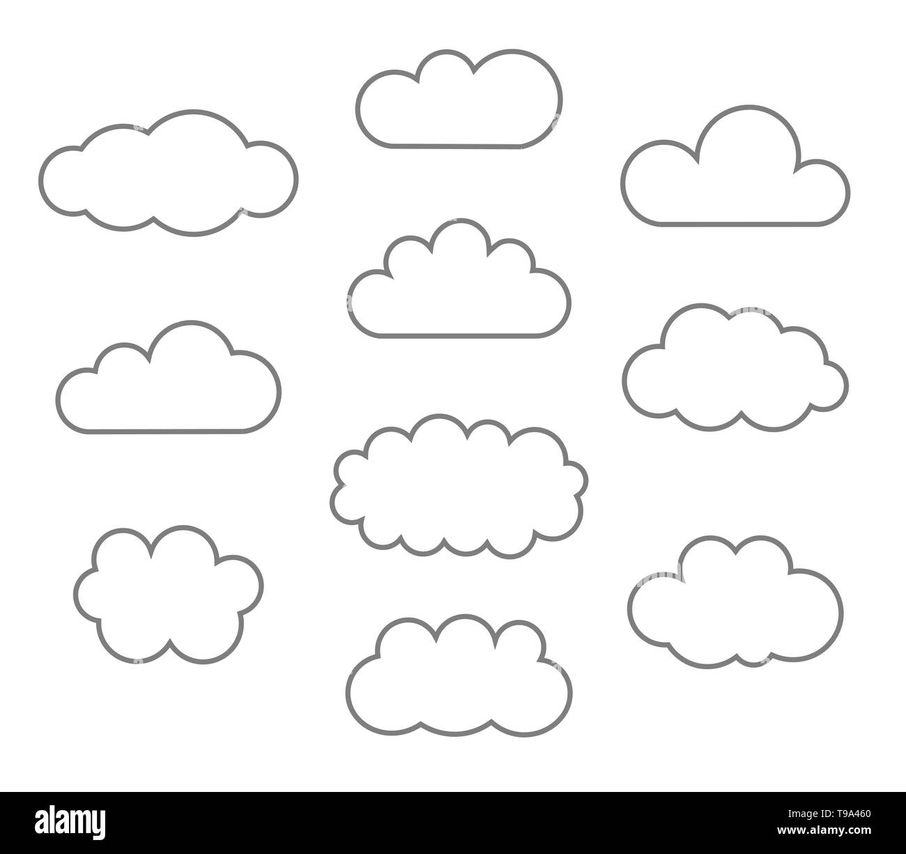 Clouds line icons. Vector illustration Stock Vector Image & Art - Alamy
