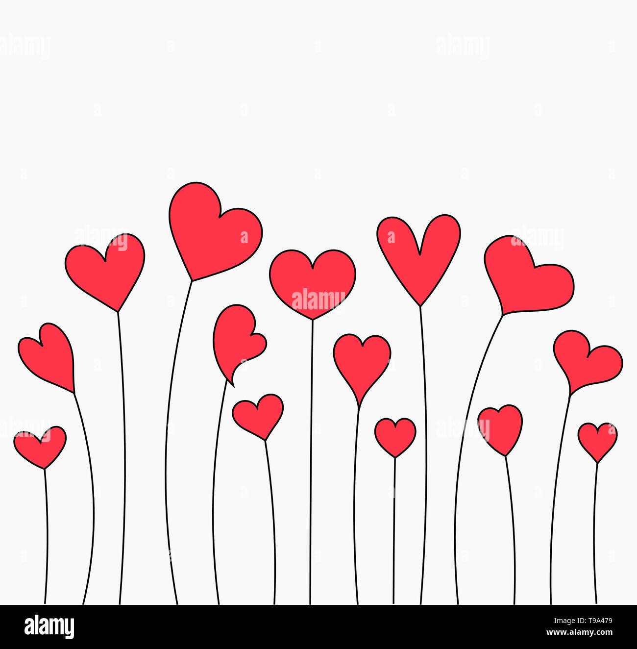 Red hearts. Vector illustration Stock Vector Image & Art - Alamy