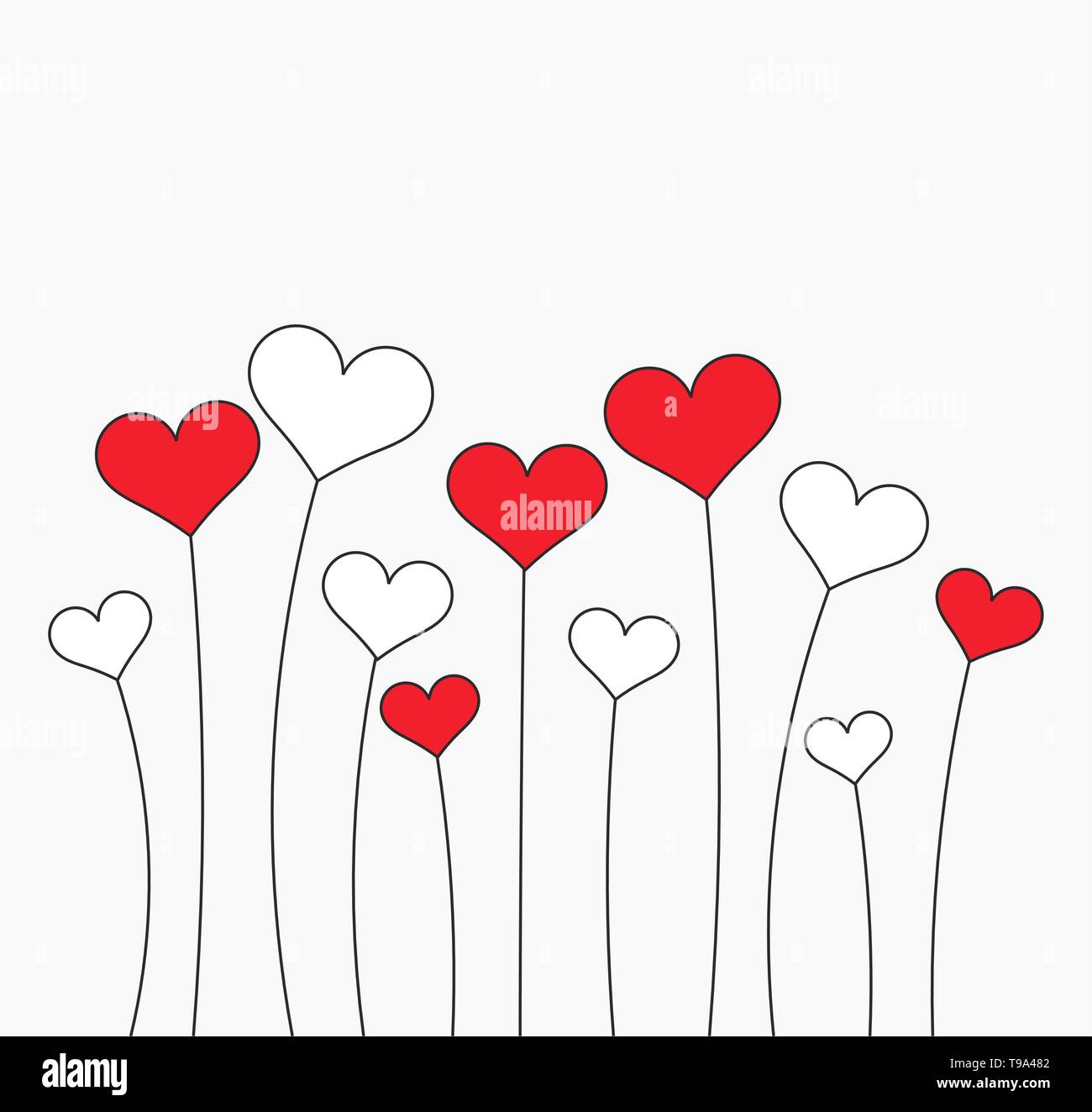 Cute Hearts Valentine S Day Background Vector Illustration Stock Vector Image Art Alamy