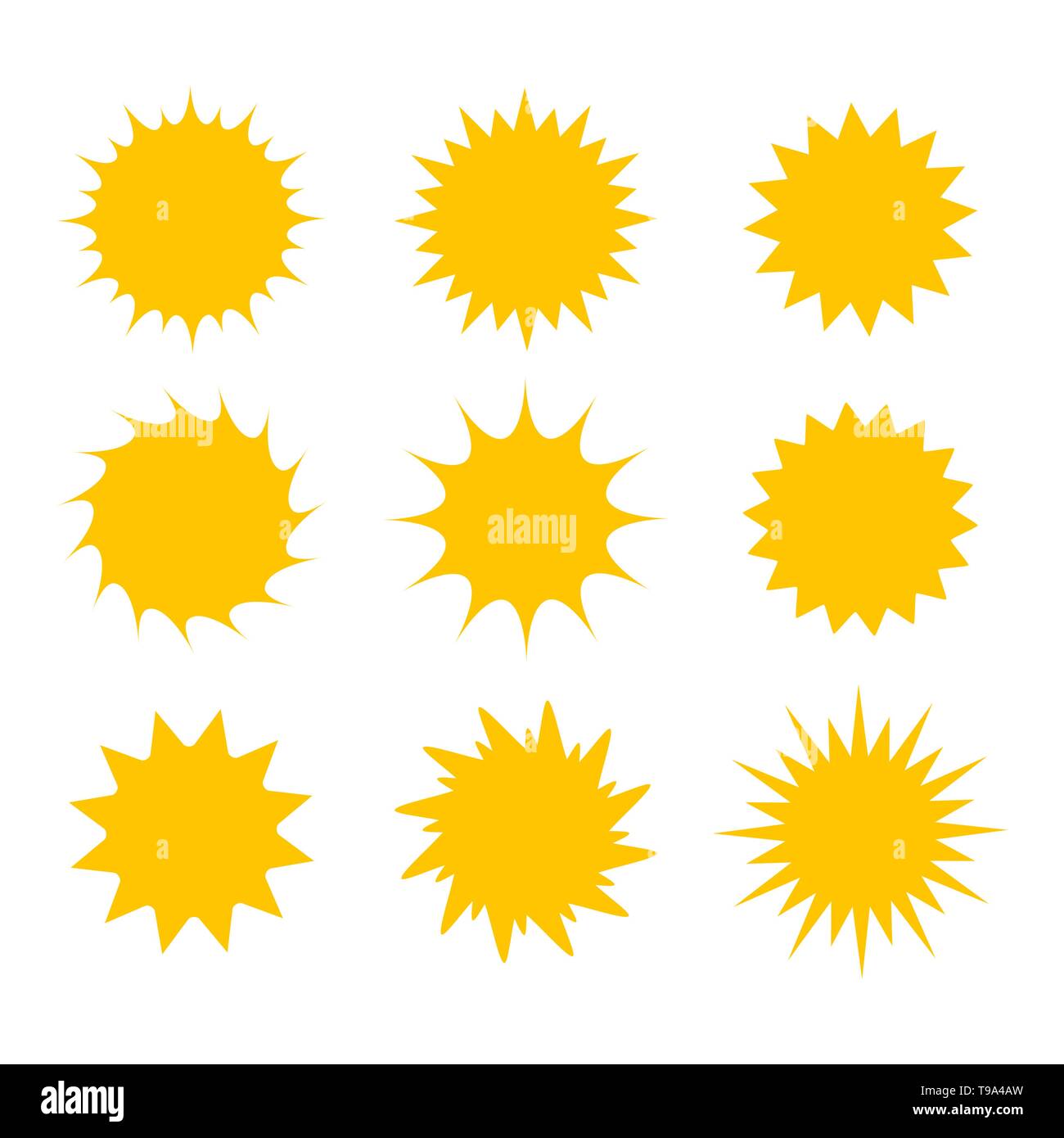 Set of sun icons. Vector illustration Stock Vector Image & Art - Alamy