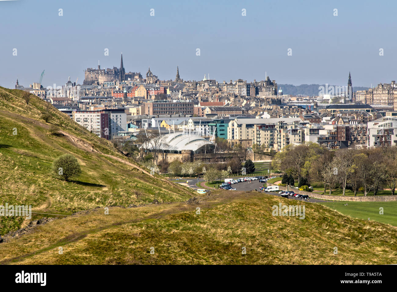 View over Edinburgh in Scotland Stock Photo