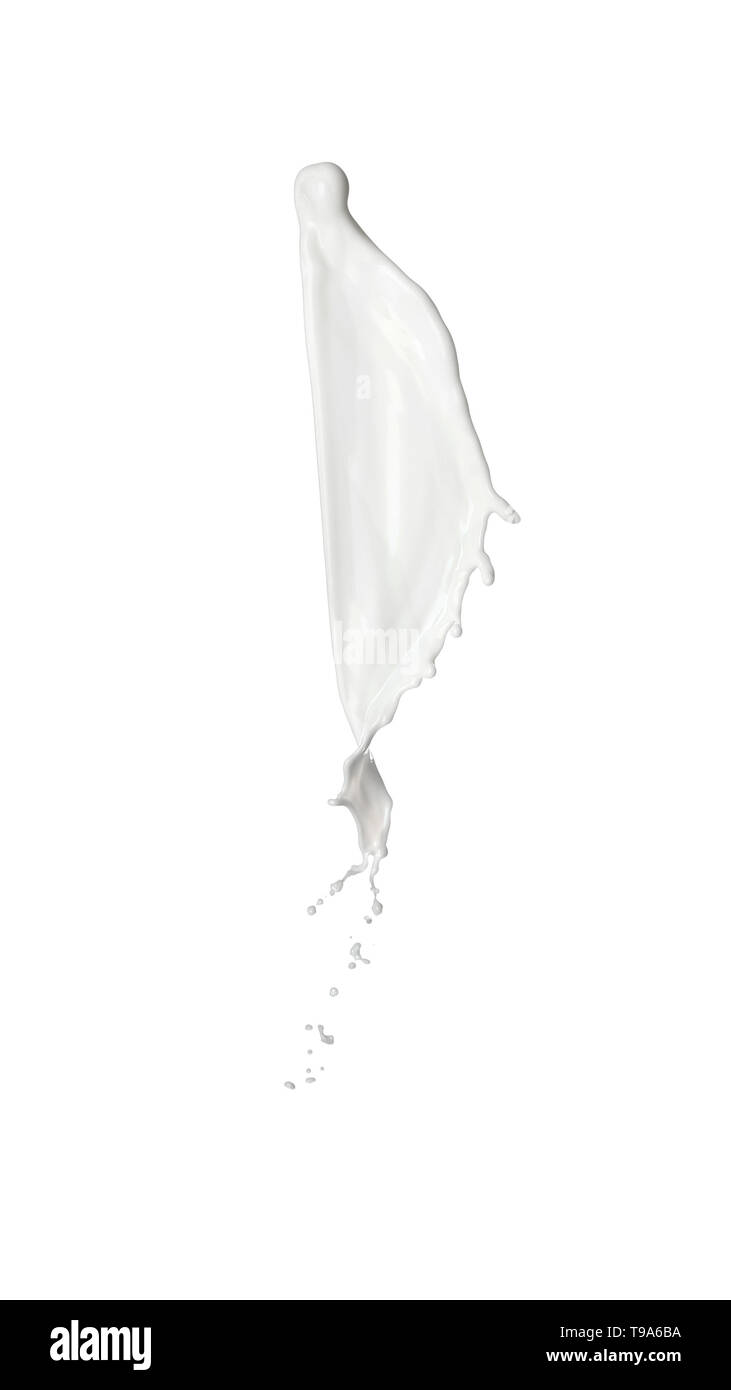 Splash of milk on white background Stock Photo - Alamy