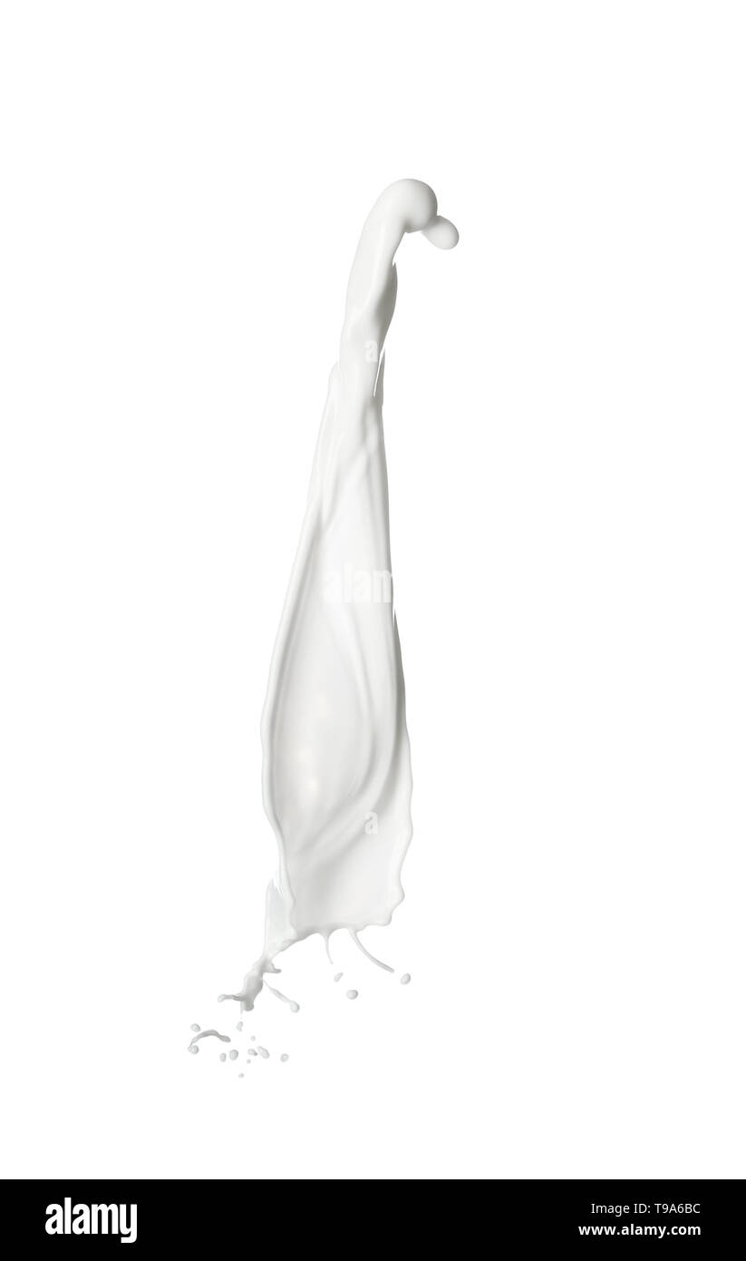 Splash of milk on white background Stock Photo - Alamy