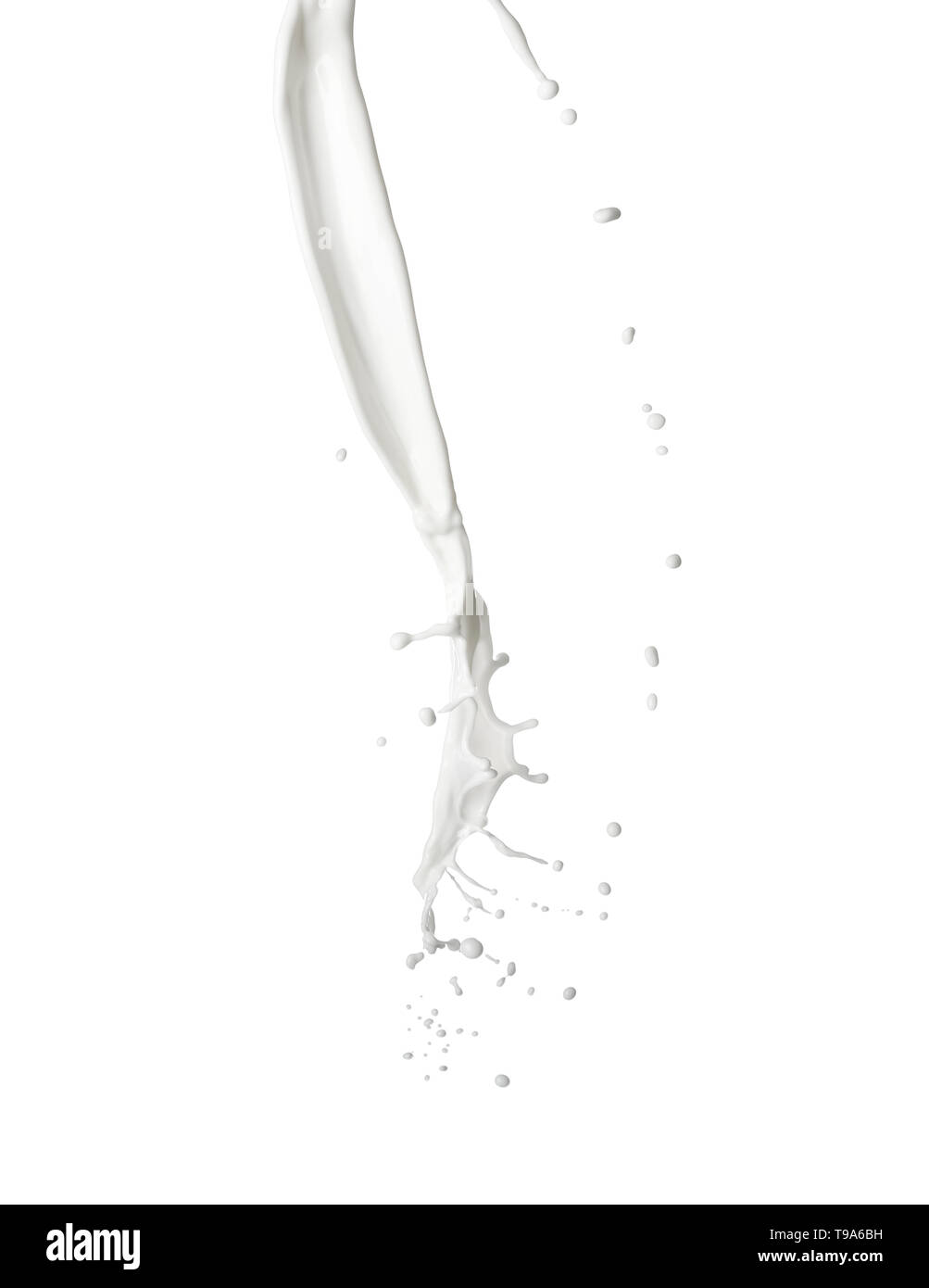 Splash of milk on white background Stock Photo - Alamy