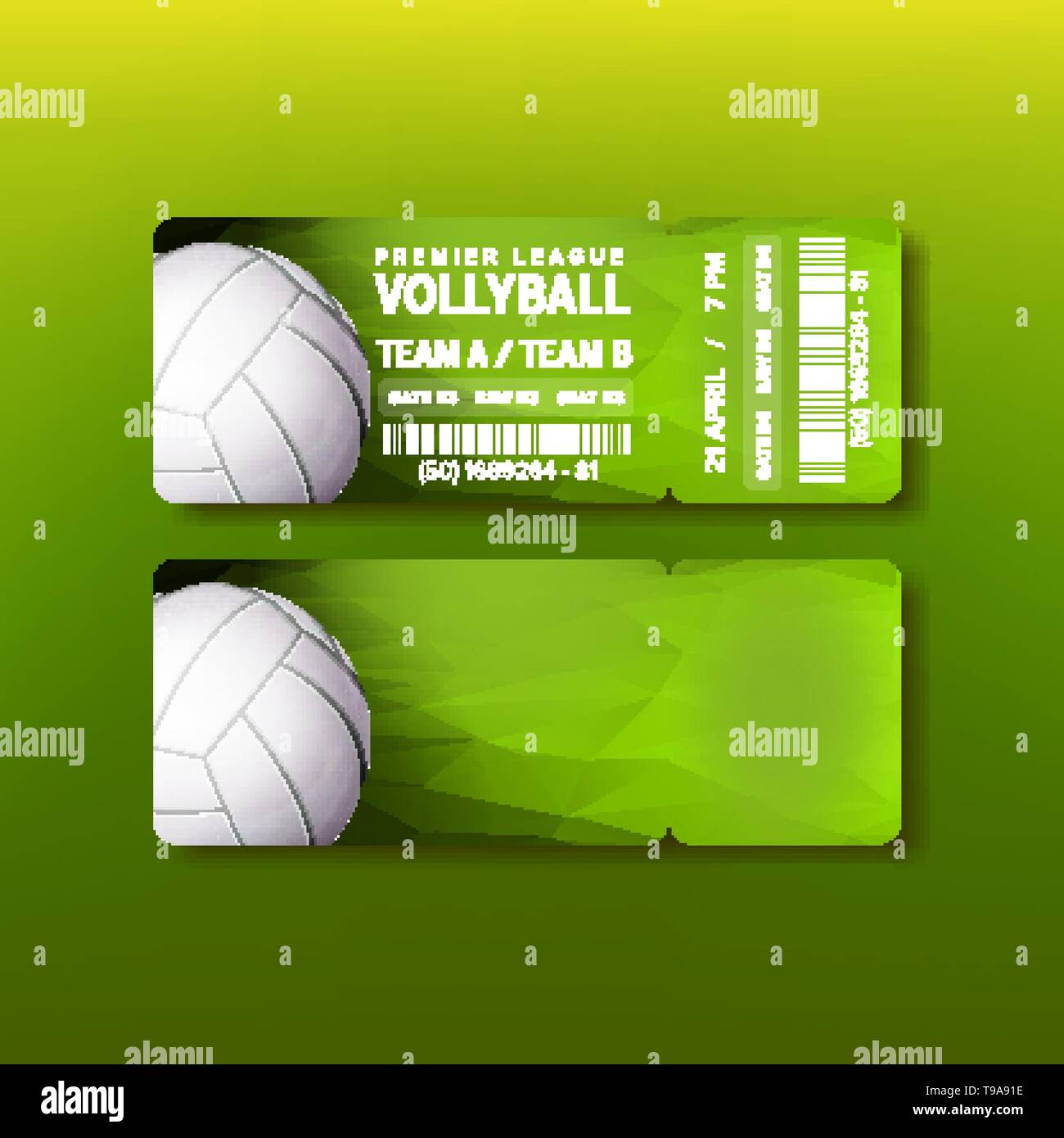 Ticket On Premier League Of Volleyball Vector Stock Vector Image & Art