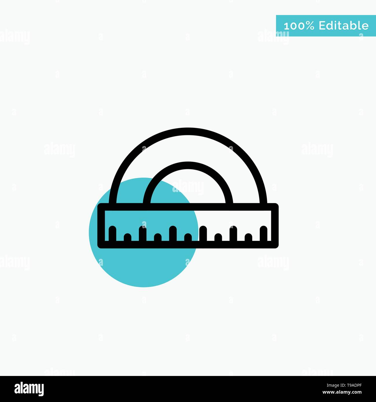 Angle, Construction, Measure, Ruler, Scale turquoise highlight circle