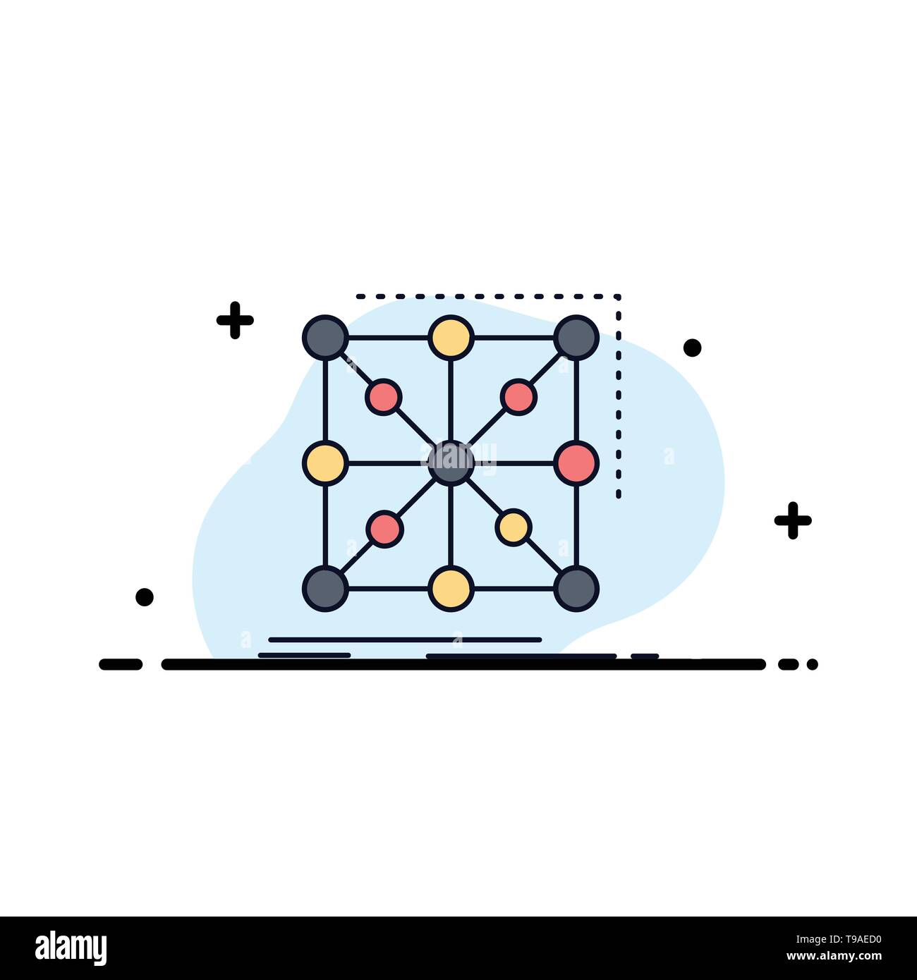 Data Framework App Cluster Complex Flat Color Icon Vector Stock Vector Image Art Alamy