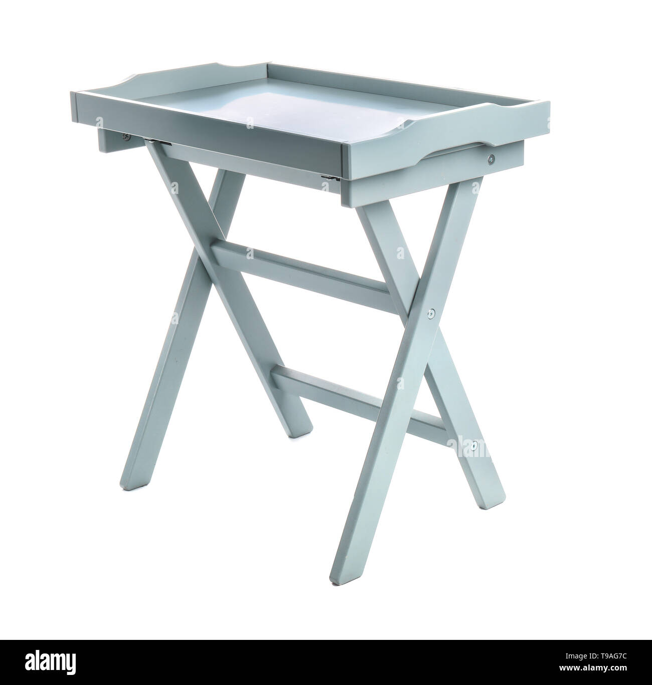 Modern table on white background Stock Photo - Alamy