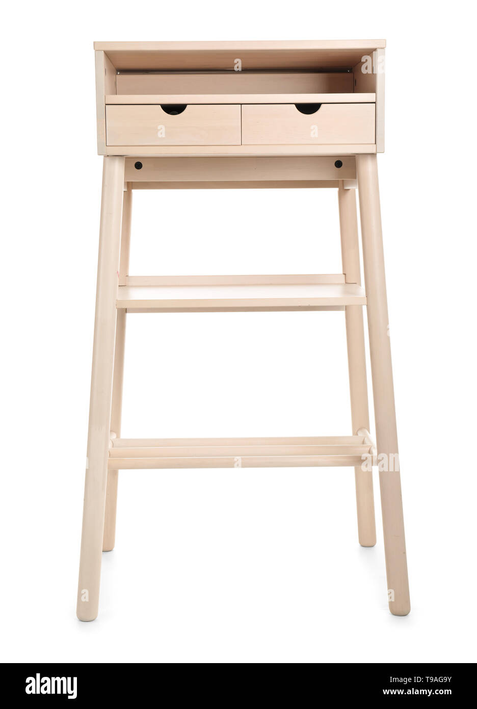 Modern table on white background Stock Photo - Alamy